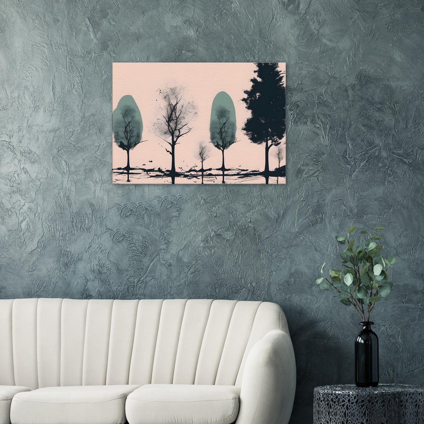 Serene Trees Canvas Print - Minimalist Abstract Wall Art