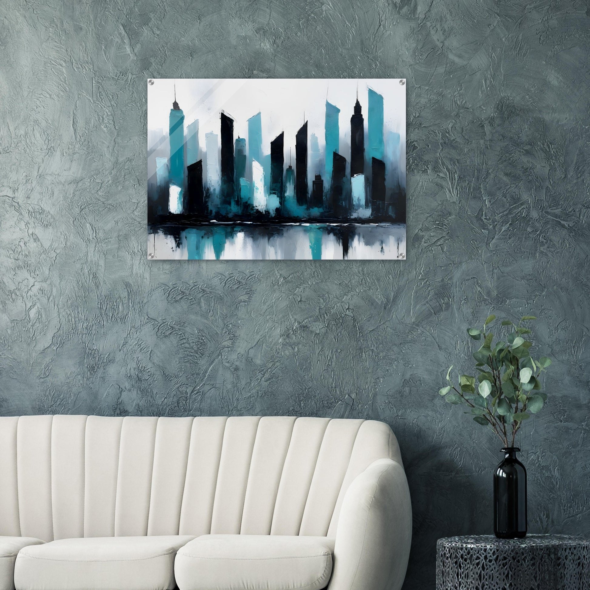 Chic Skyline Acrylic Wall Art - Modern Urban Design