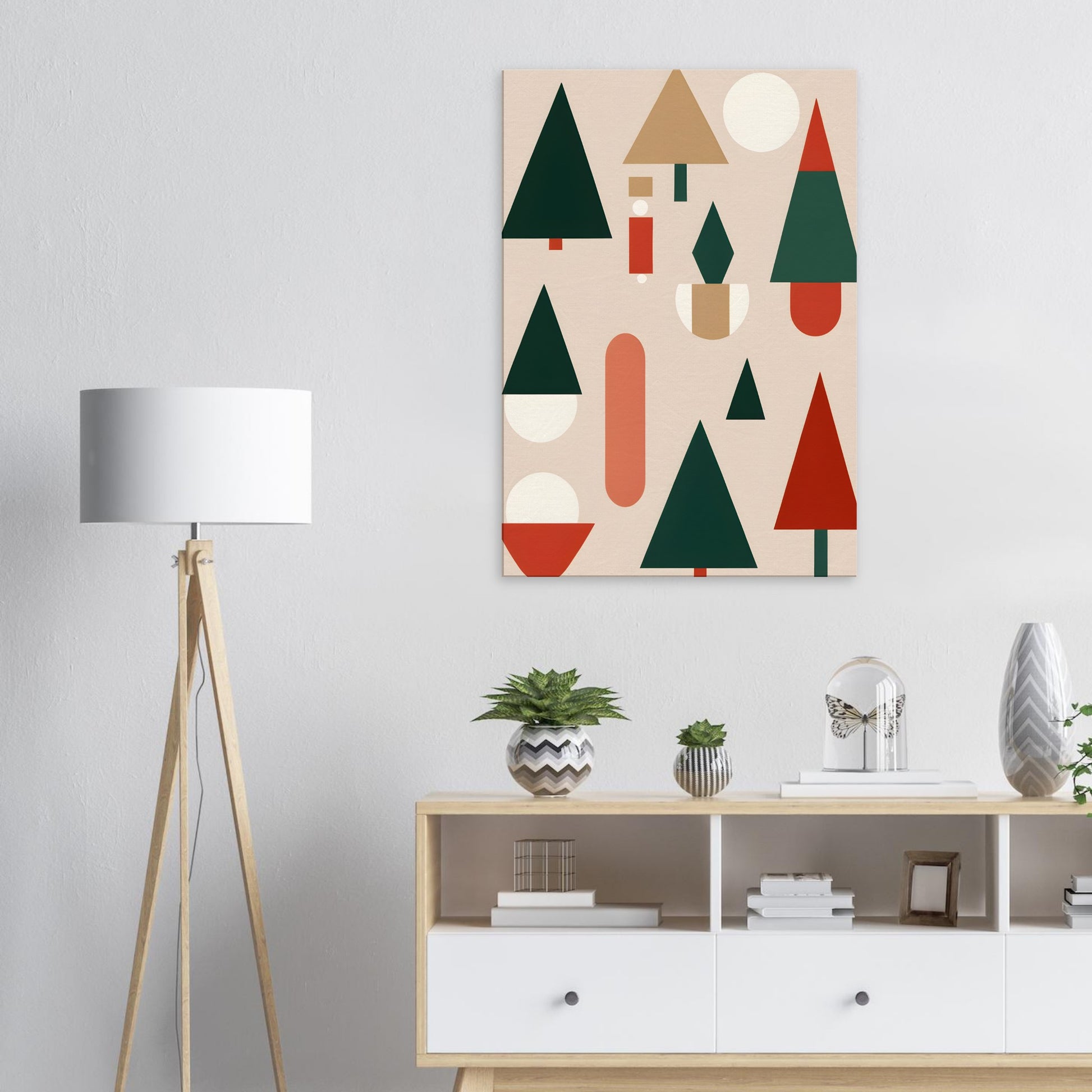 Whimsical Trees - Minimalist Abstract Christmas Art Print