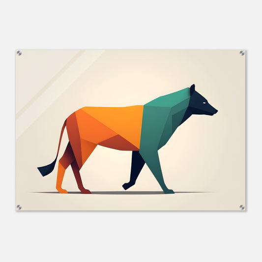 Geometric Walk - Vibrant Abstract Animal Art for Your Space