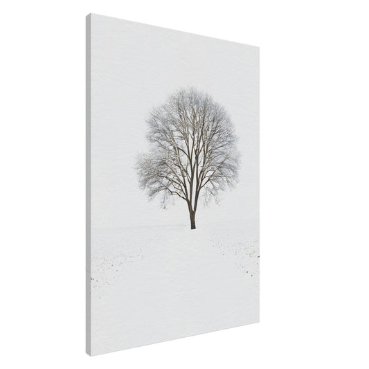 Minimalist Abstract Wall Art of a Winter Tree Landscape