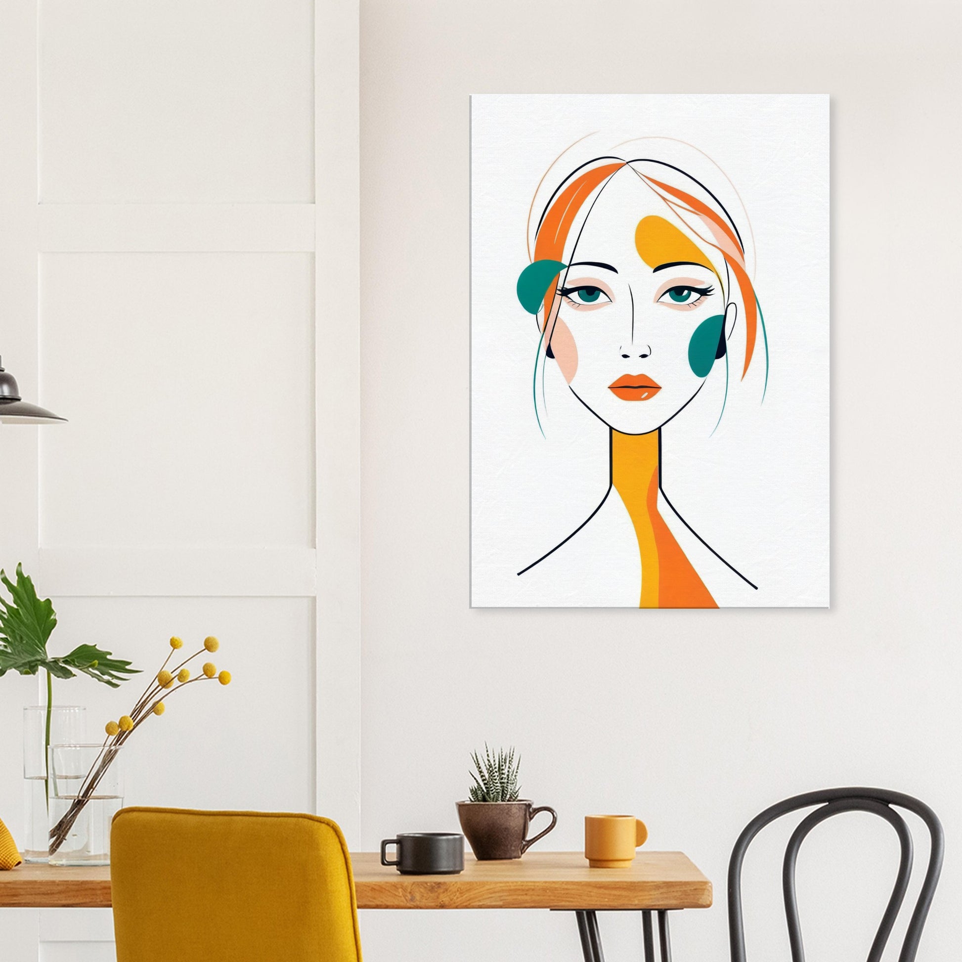 Elegance - Minimalist Abstract Female Portrait Canvas Art