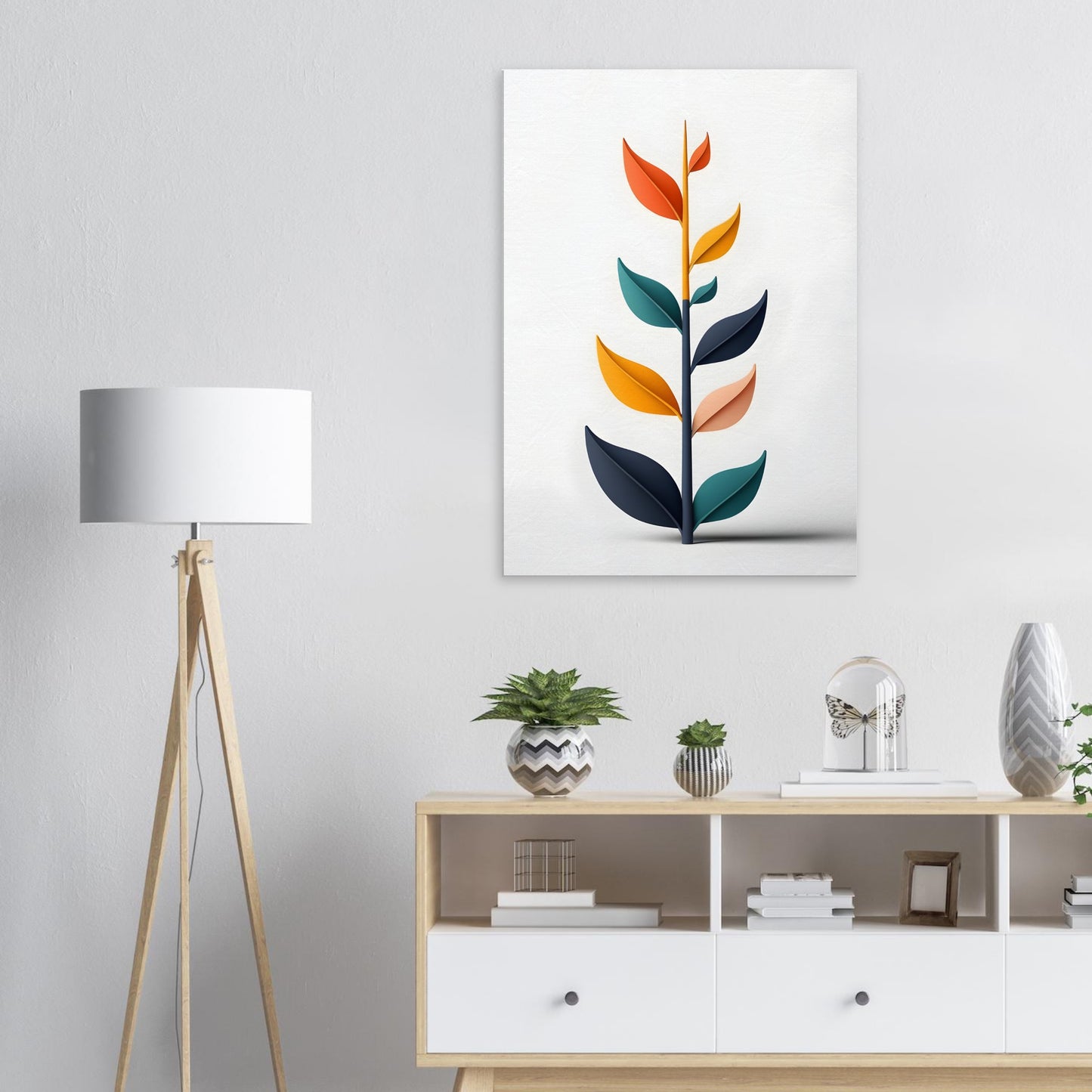 Minimalist Abstract Plant Canvas Print for Modern Decor