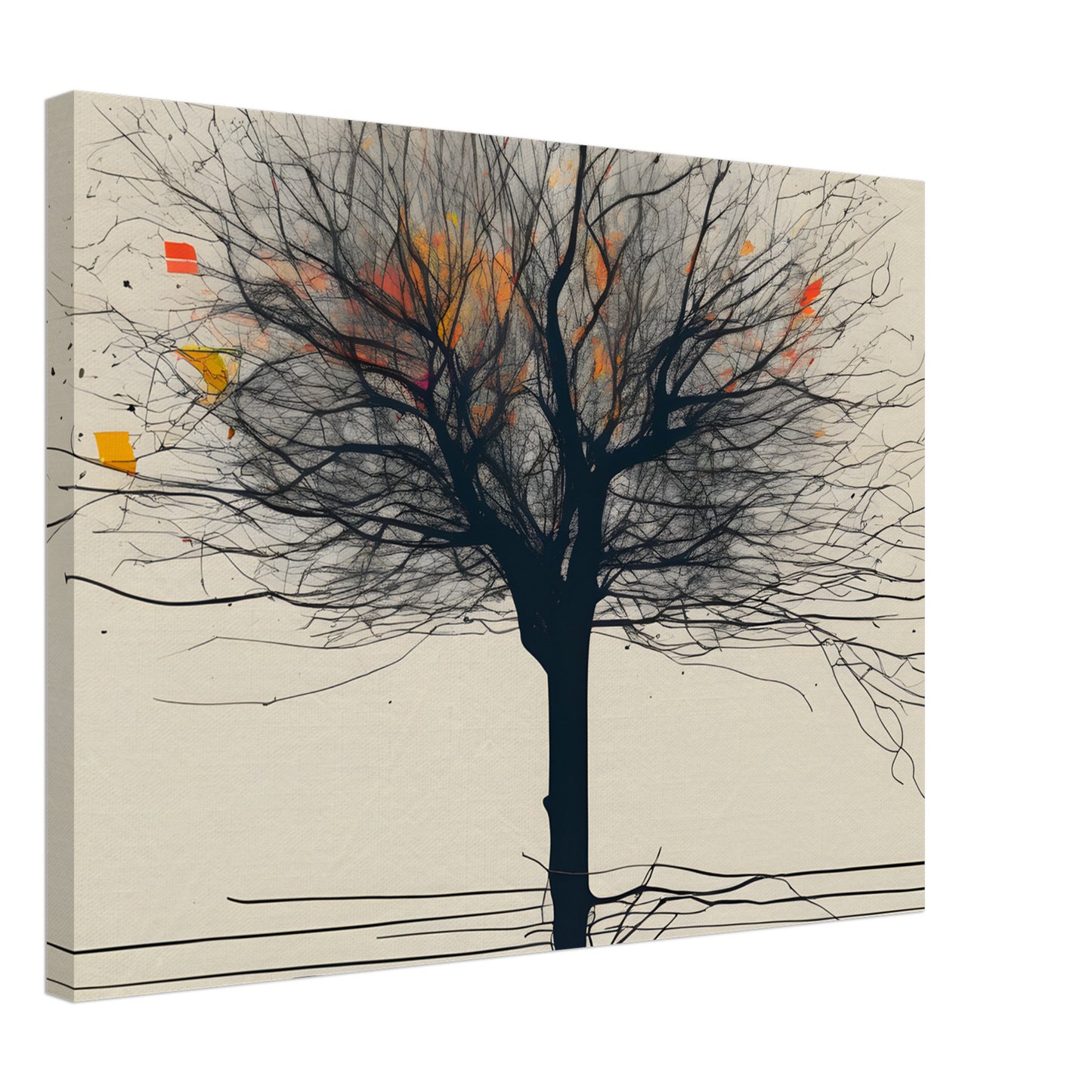 Whimsical Tree Canvas Print - Minimalist Abstract Art