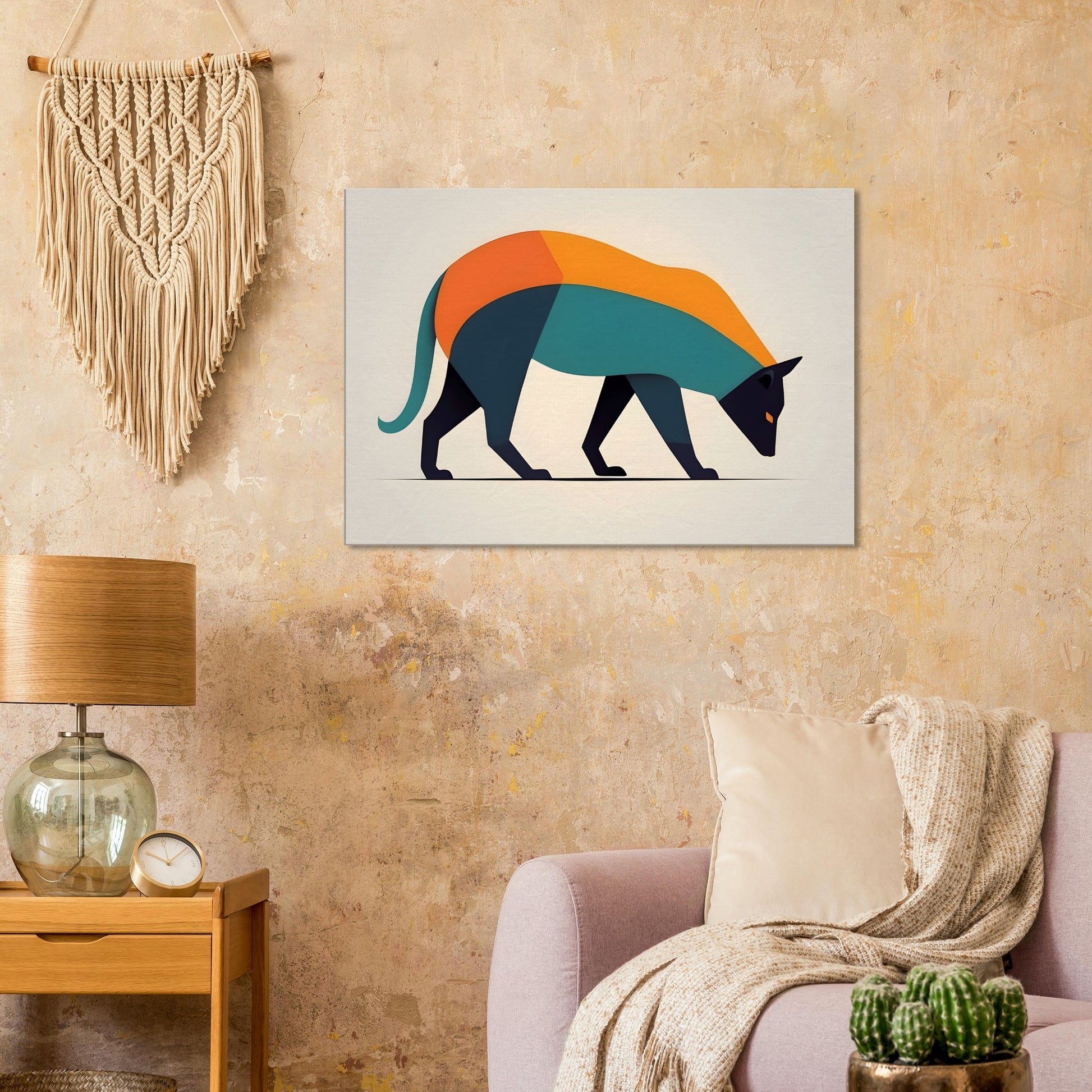 Harmonious Fusion - Minimalist Abstract Animal Wall Art