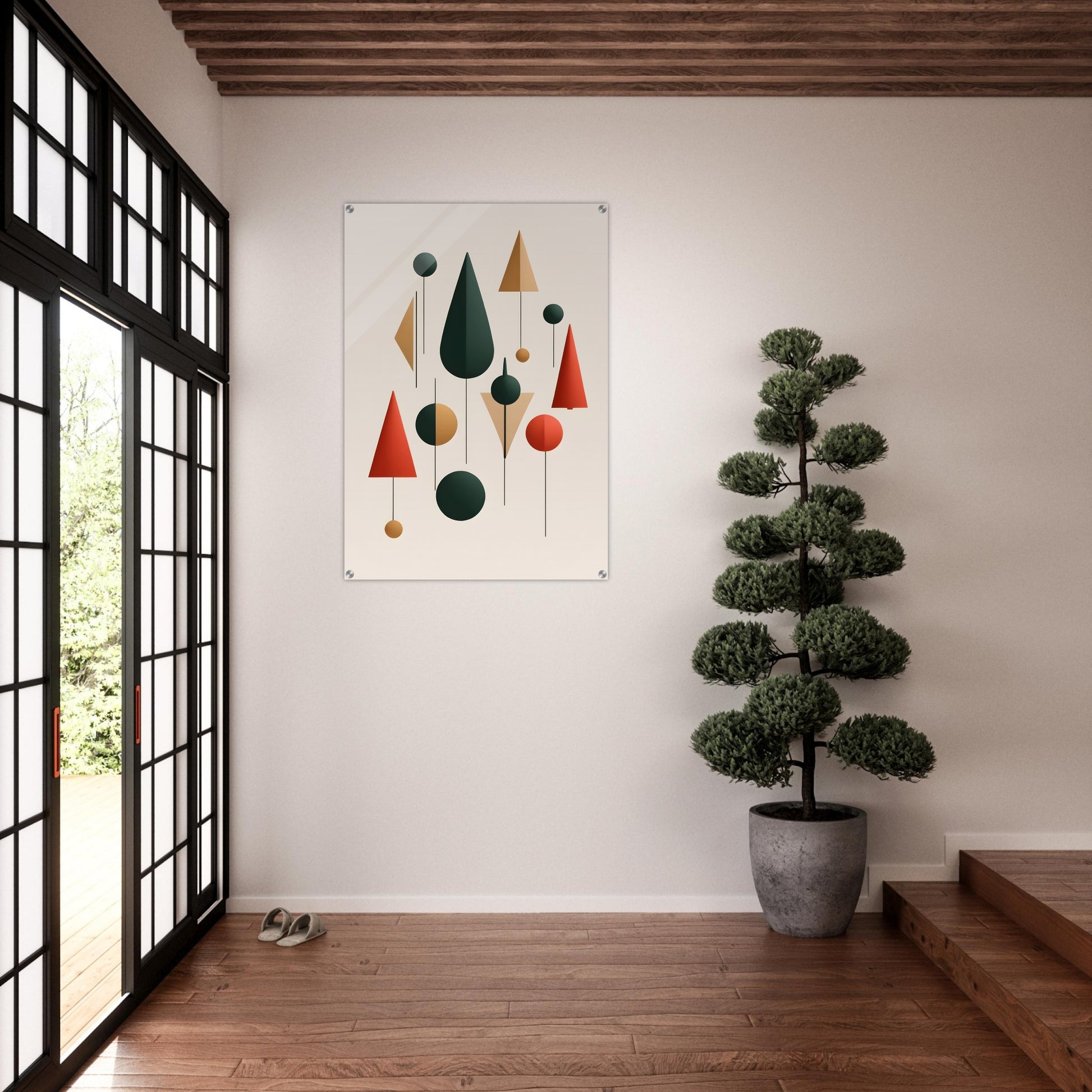 Whimsical Trees - Minimalist Abstract Christmas Artwork Perfect for Modern Spaces