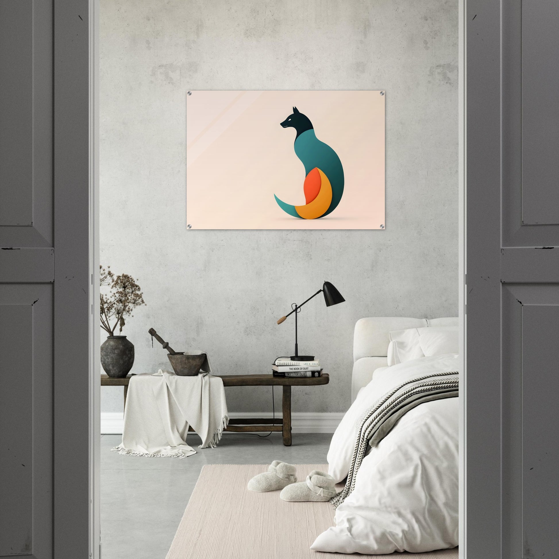 Serene Canine - Minimalist Abstract Acrylic Art Print