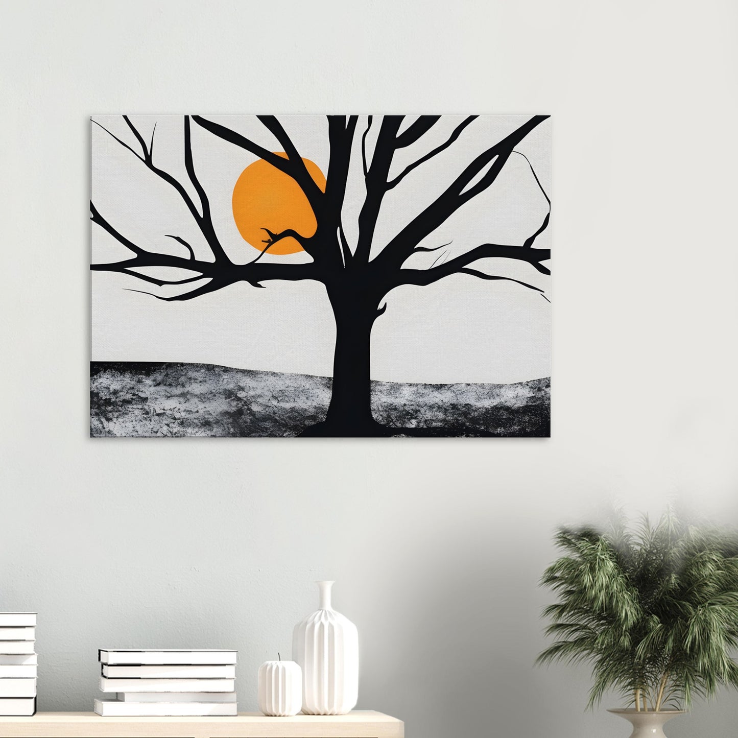 Silhouette Serenity - Minimalist Abstract Tree Art