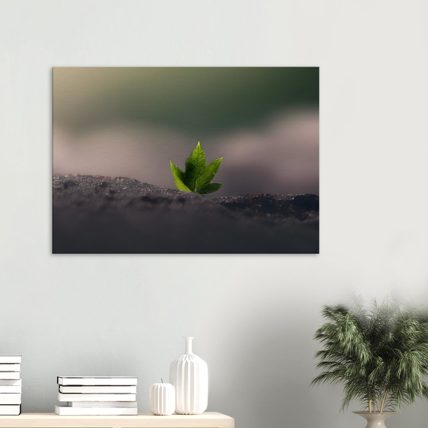 Minimalist Abstract Wall Art - Serene Green Growth for Home Décor