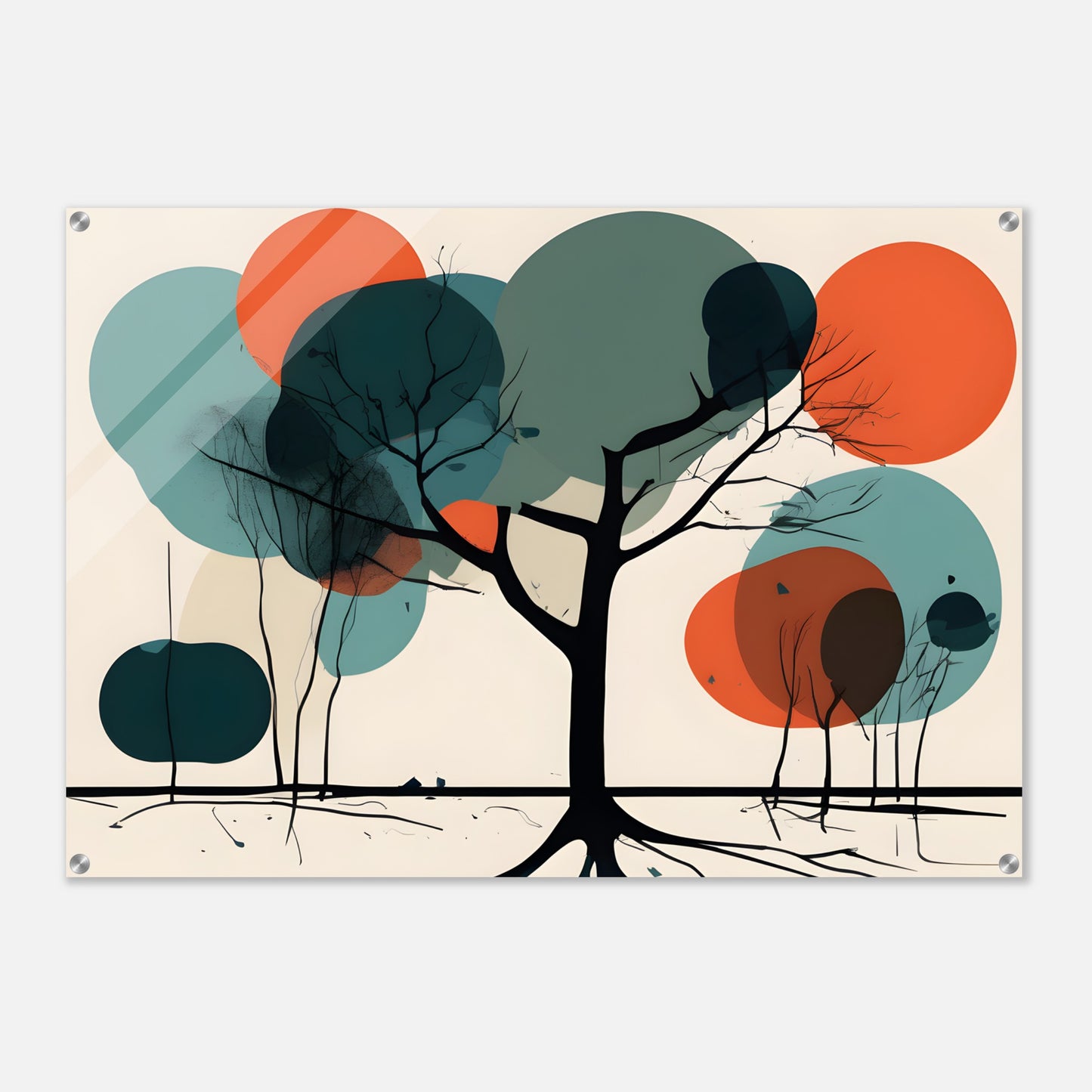 Serene Tree - Minimalist Abstract Acrylic Wall Art