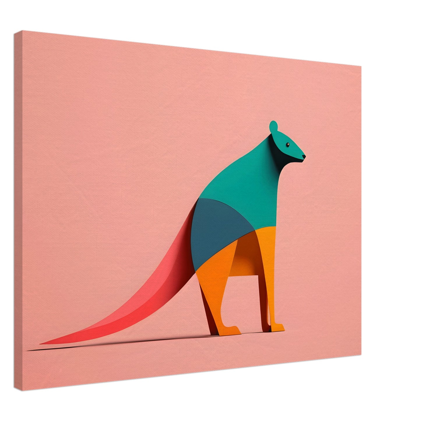 Kangaroo Spirit - Vibrant Minimalist Abstract Wall Art