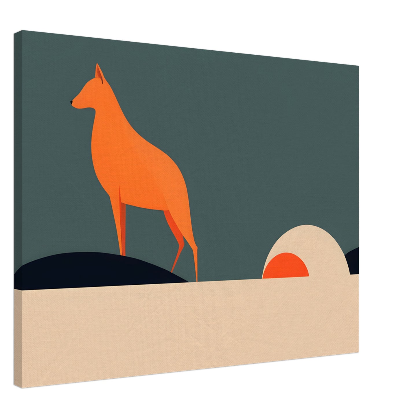 Orange Canine - Minimalist Abstract Wall Art Decor