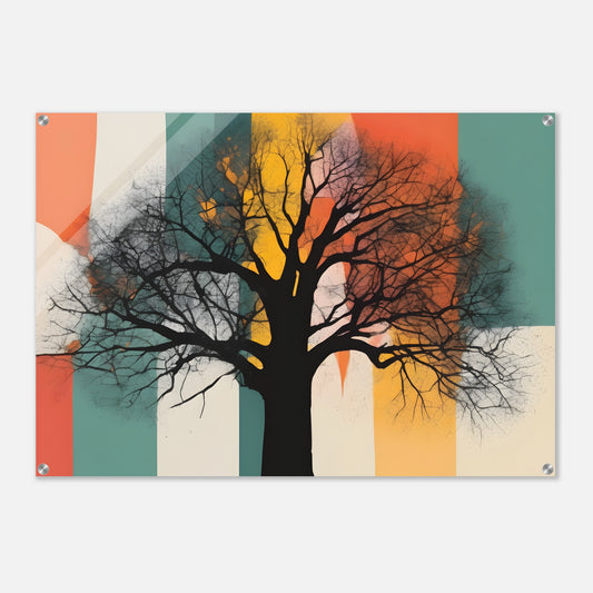 Silhouetted Serenity - Minimalist Abstract Tree Art Print