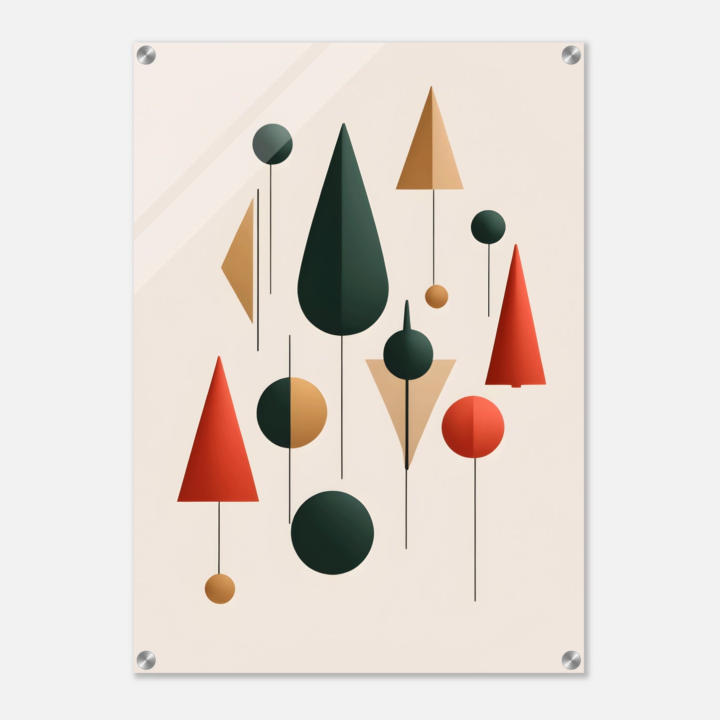 Whimsical Trees - Minimalist Abstract Christmas Artwork Perfect for Modern Spaces