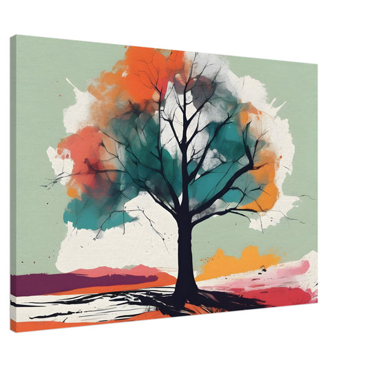 Vibrant Beauty - Minimalist Abstract Tree Art for Your Home