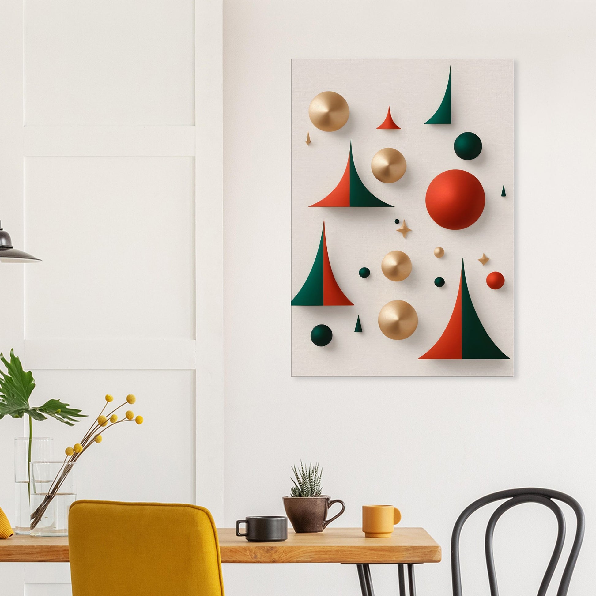 Festive Harmony - Minimalist Christmas Abstract Art for Modern Homes