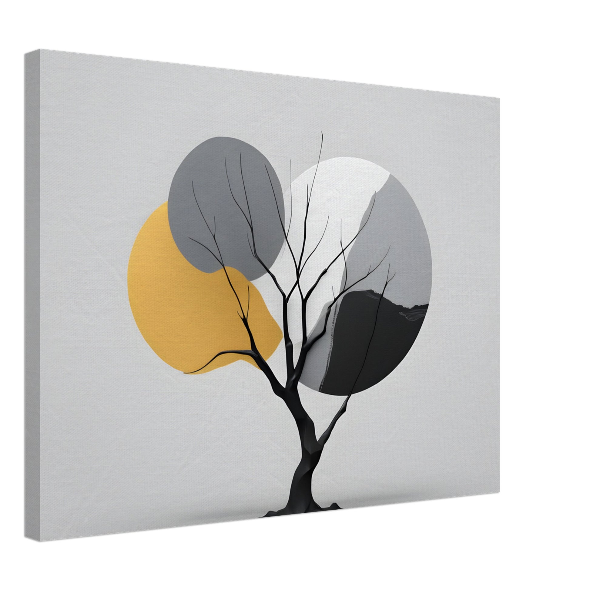 Minimalist Abstract Wall Art: Elegant Tree and Circles Print