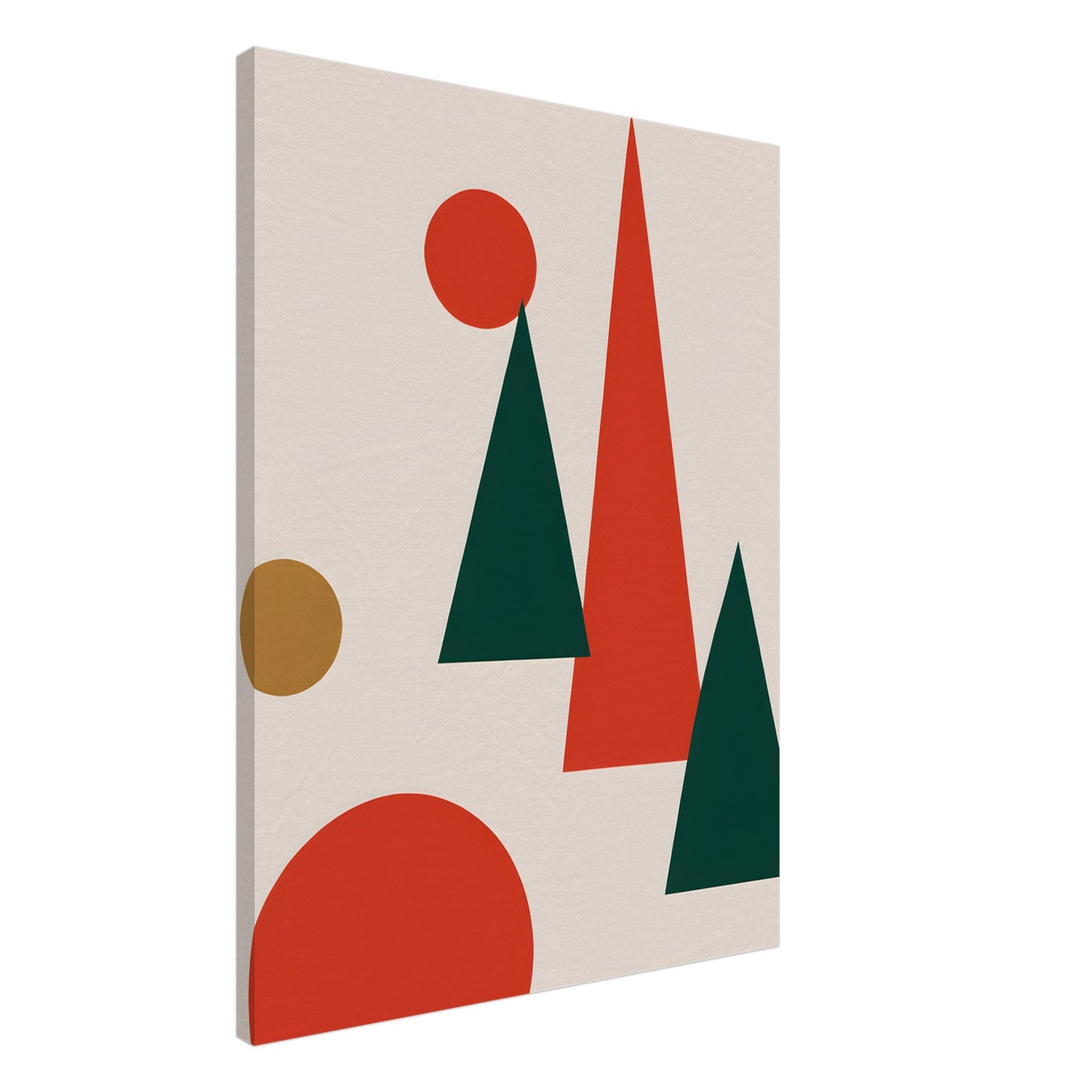 Joyful Geometry - Minimalist Abstract Christmas Canvas Art