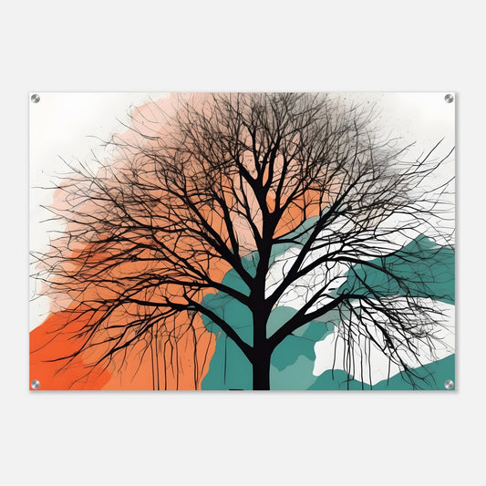 Whispering Tree - Minimalist Abstract Acrylic Wall Art