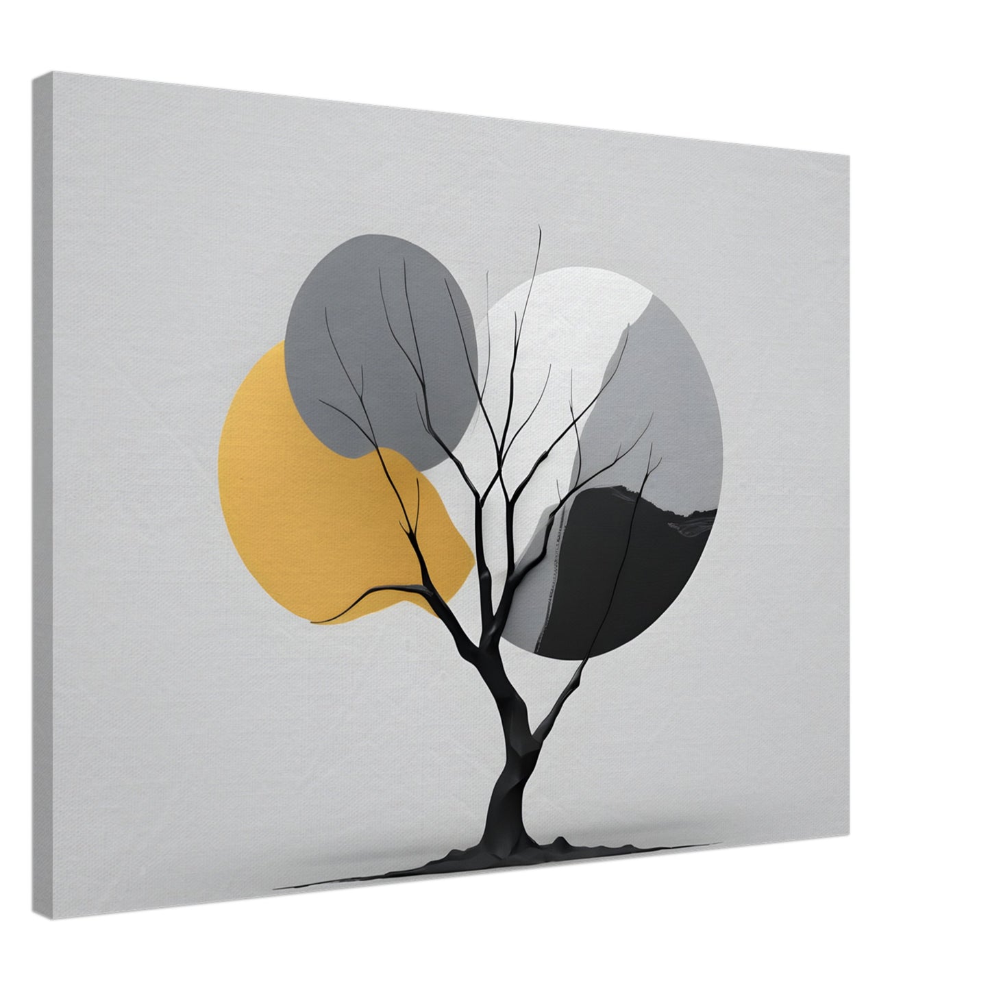 Minimalist Abstract Wall Art: Elegant Tree and Circles Print