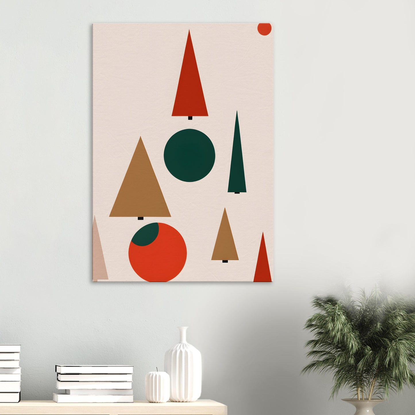 Decorative Christmas Trees - Minimalist Abstract Canvas Art