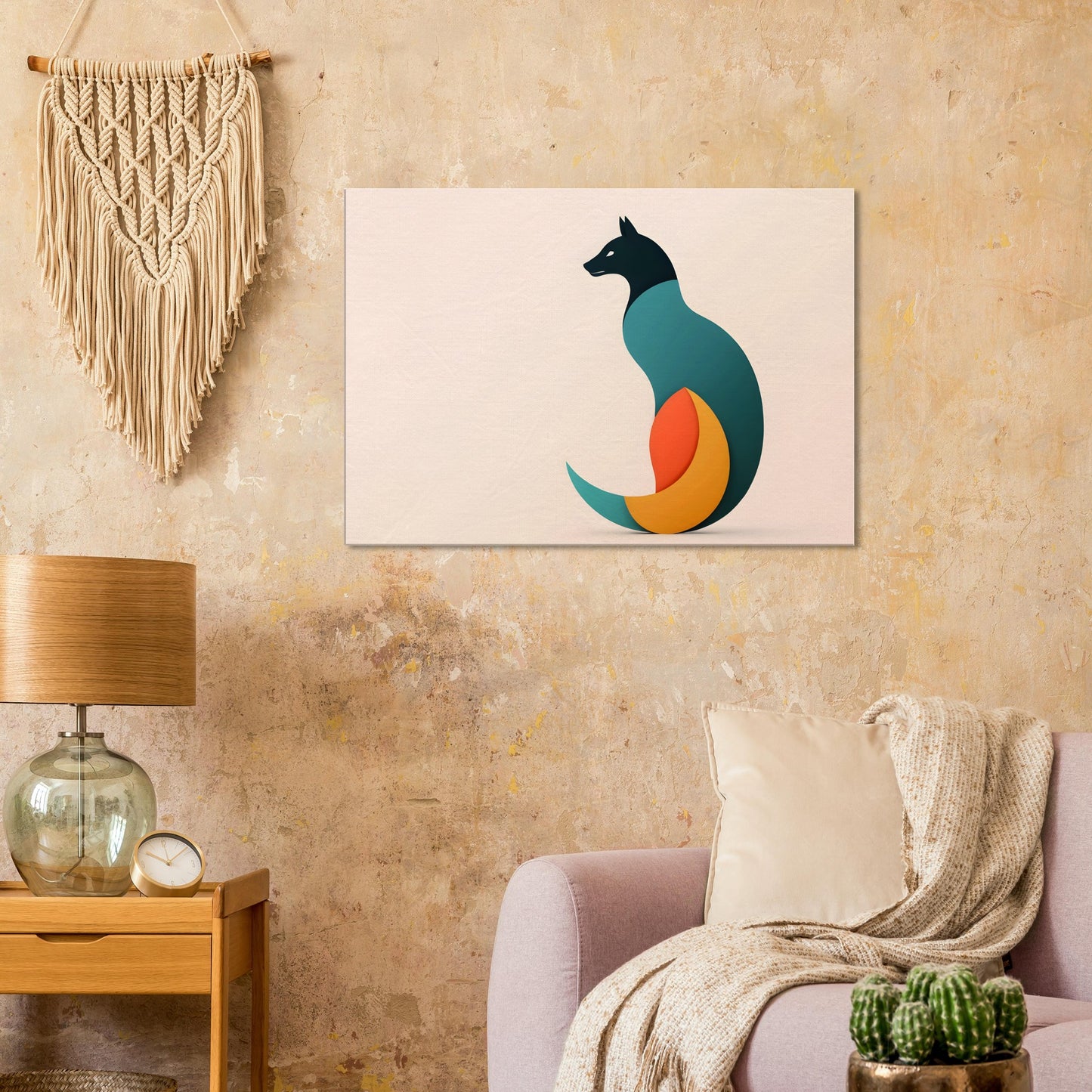 Harmony - Minimalist Abstract Dog Art Canvas Print