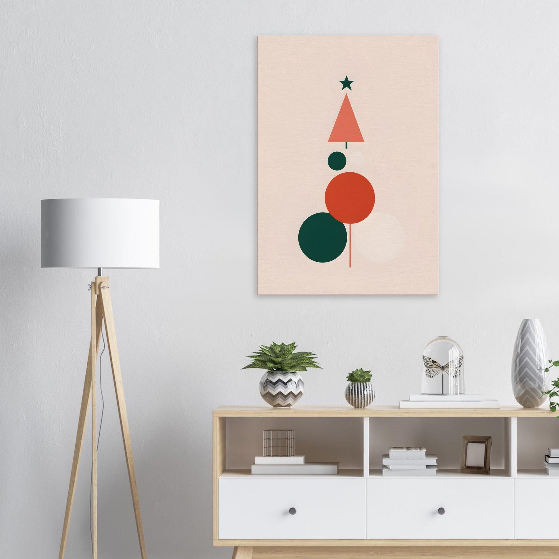 Harmony of Shapes - Minimalist Christmas Art for Modern Decor