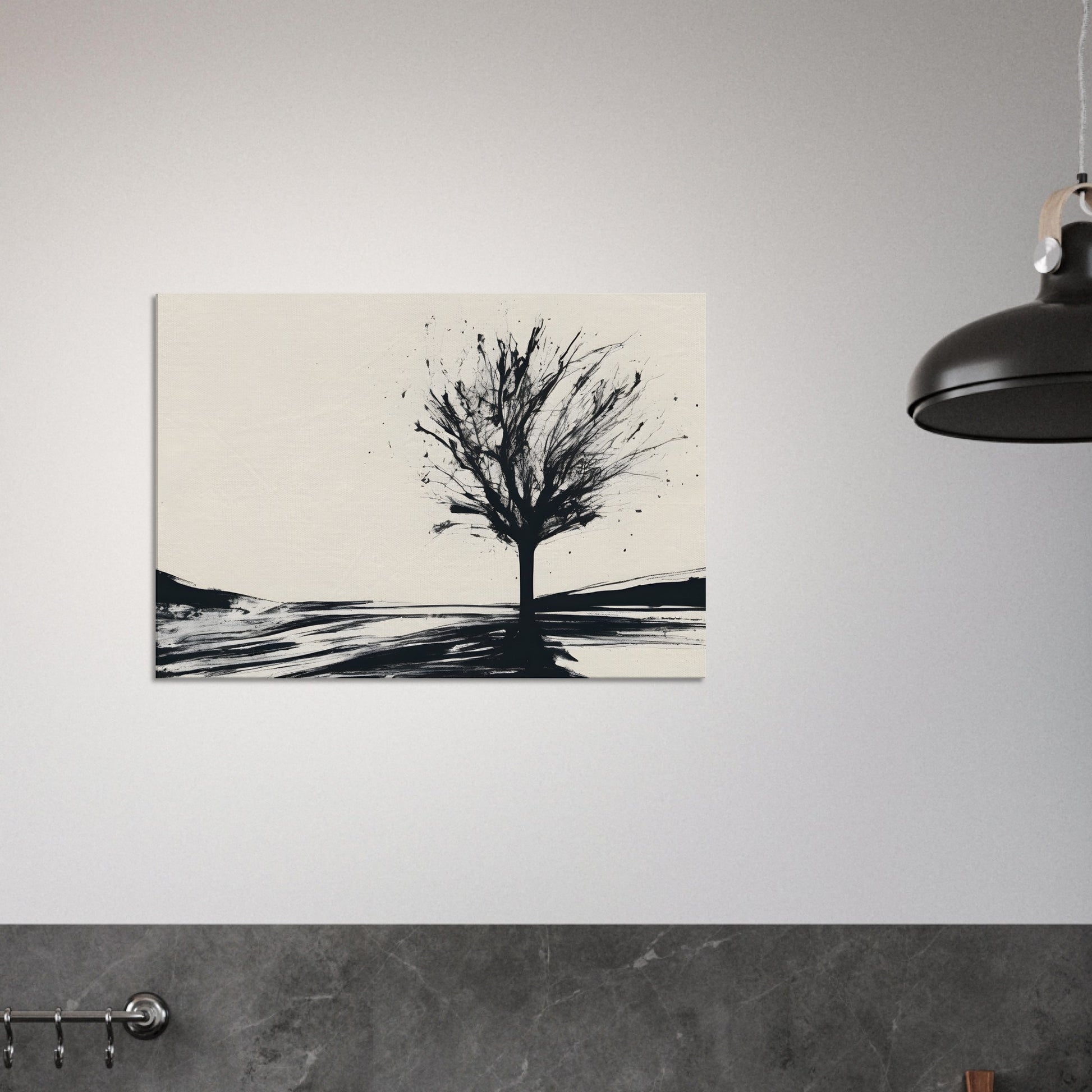 Whispers of Nature - Minimalist Black and White Tree Art