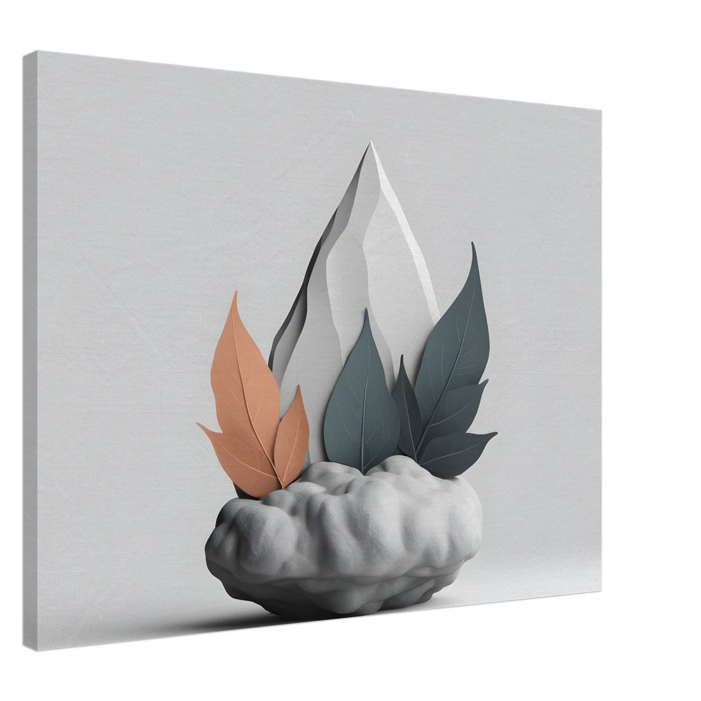 Minimalist Abstract Canvas Print with Nature Elements