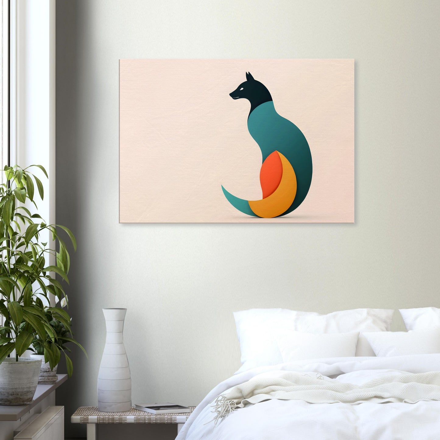 Harmony - Minimalist Abstract Dog Art Canvas Print