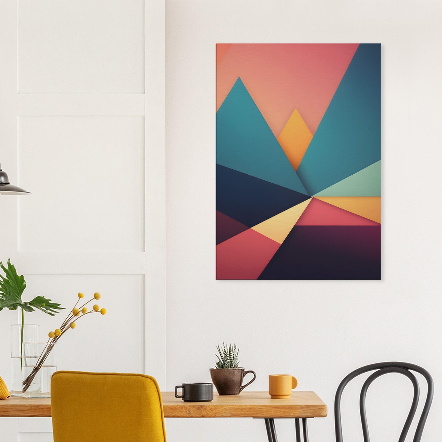 Peaks of Serenity: Beautiful Geometric Canvas Wall Art