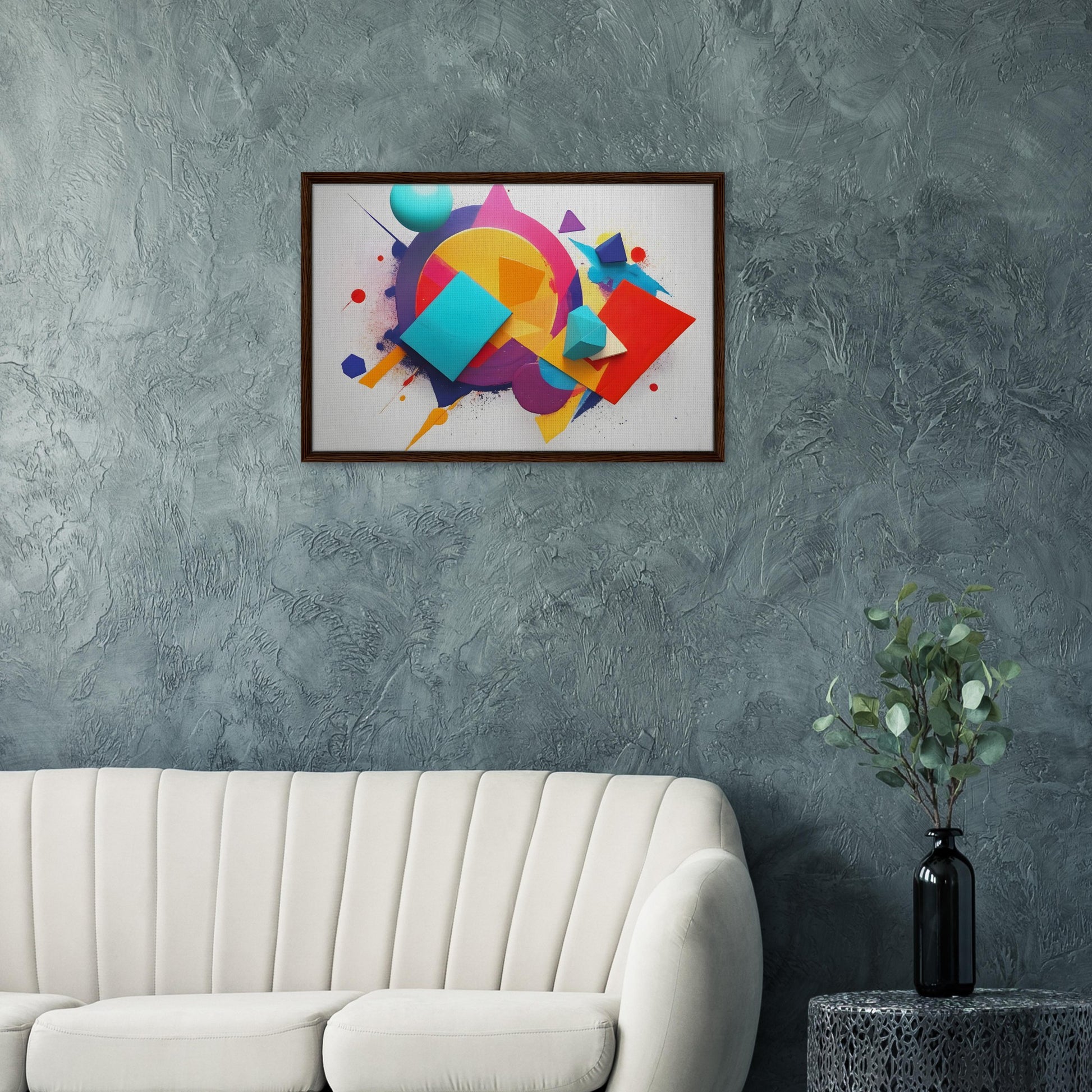 Vibrant Geometric Harmony - Abstract Minimalist Canvas Art