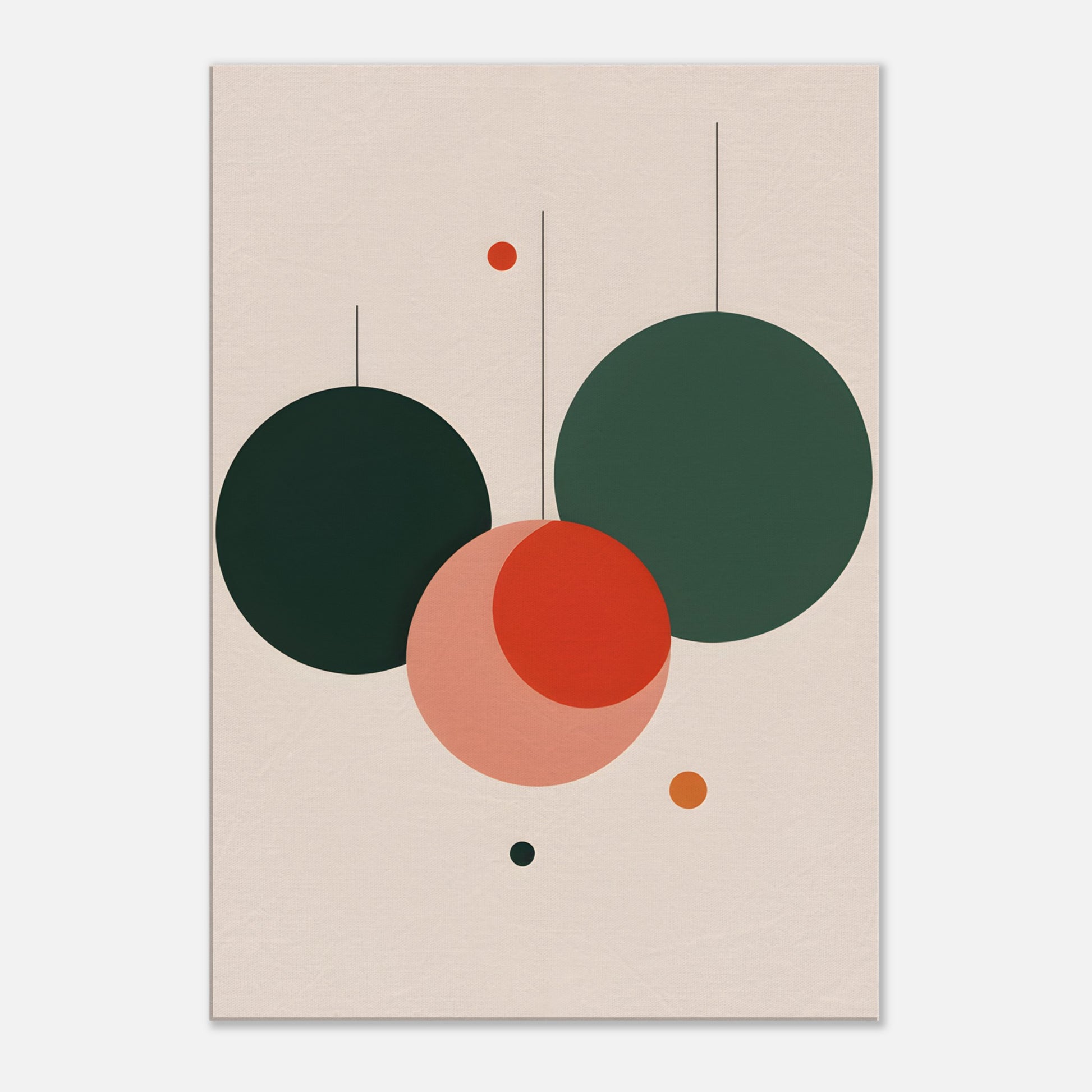 Festive Harmony - Minimalist Christmas Abstract Canvas Art