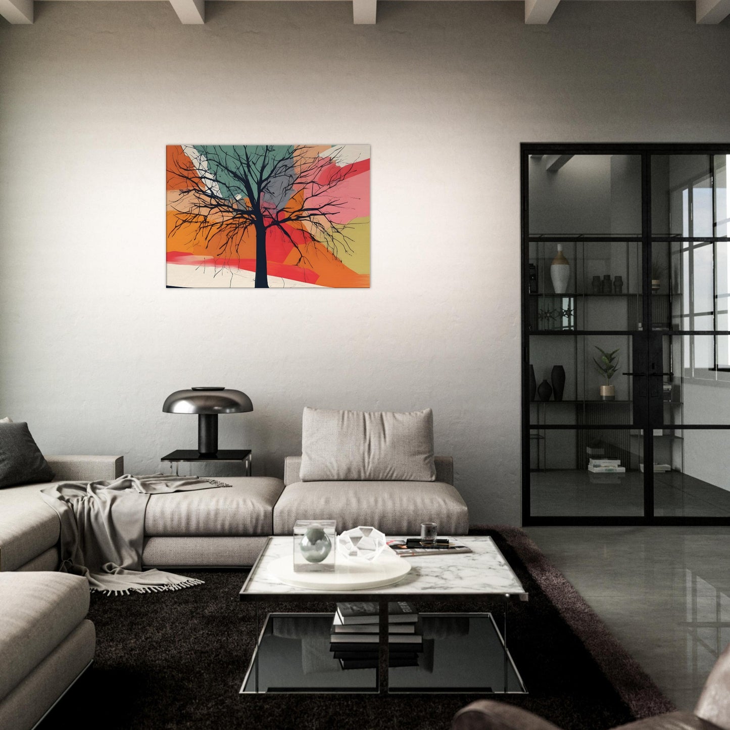 Ethereal Tree Silhouette - Minimalist Abstract Art for Modern Spaces