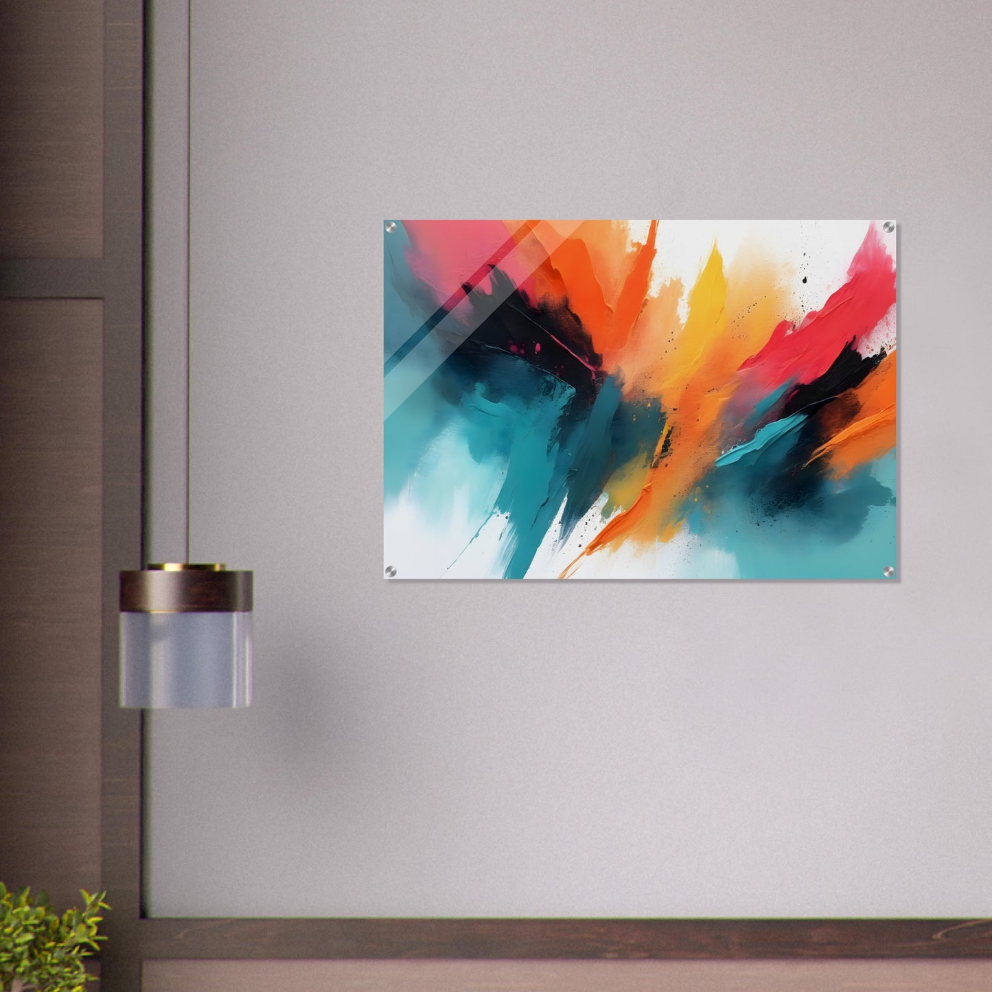 Exquisite Blaze: Minimalist Abstract Acrylic Print