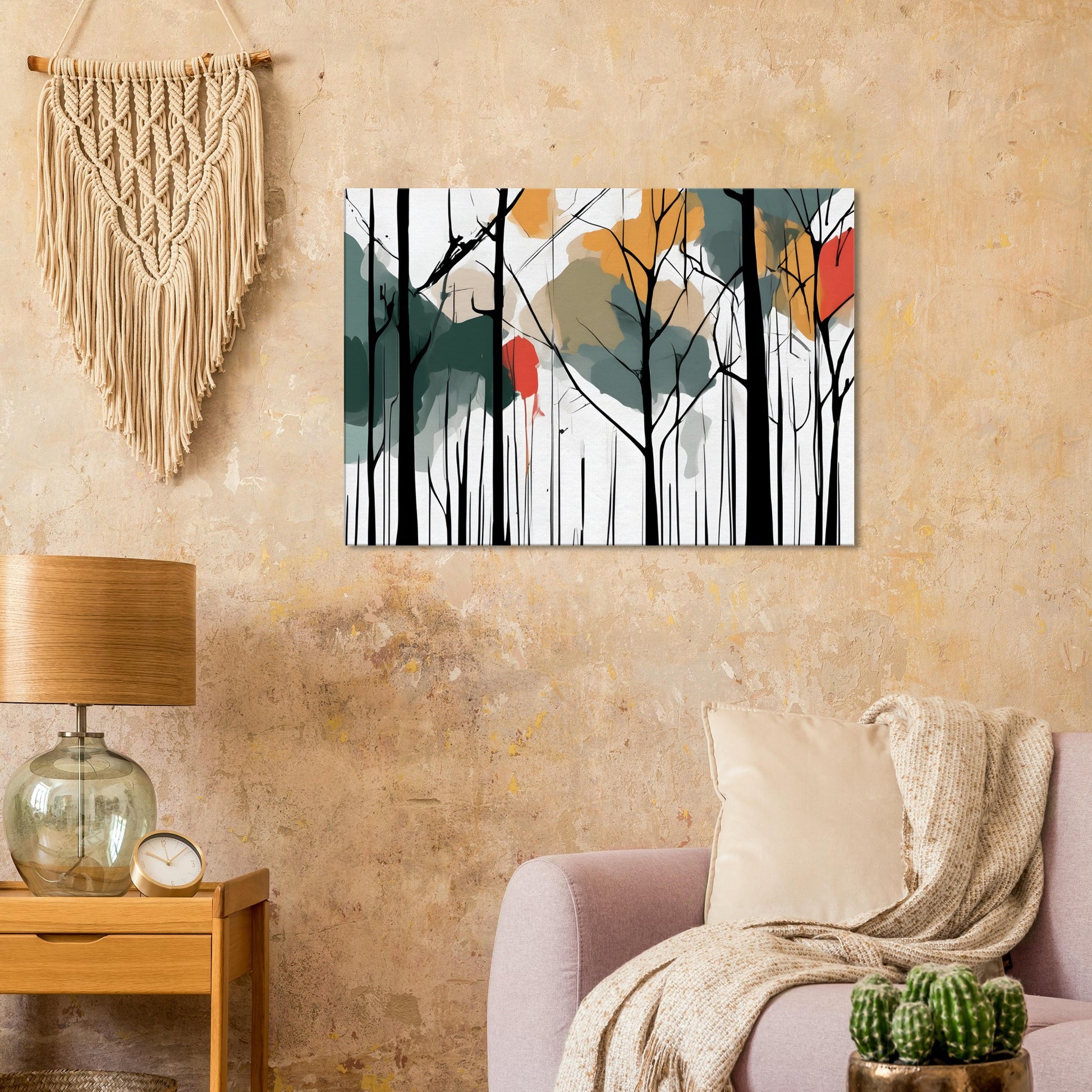 Whimsical Forest Minimalist Abstract Art