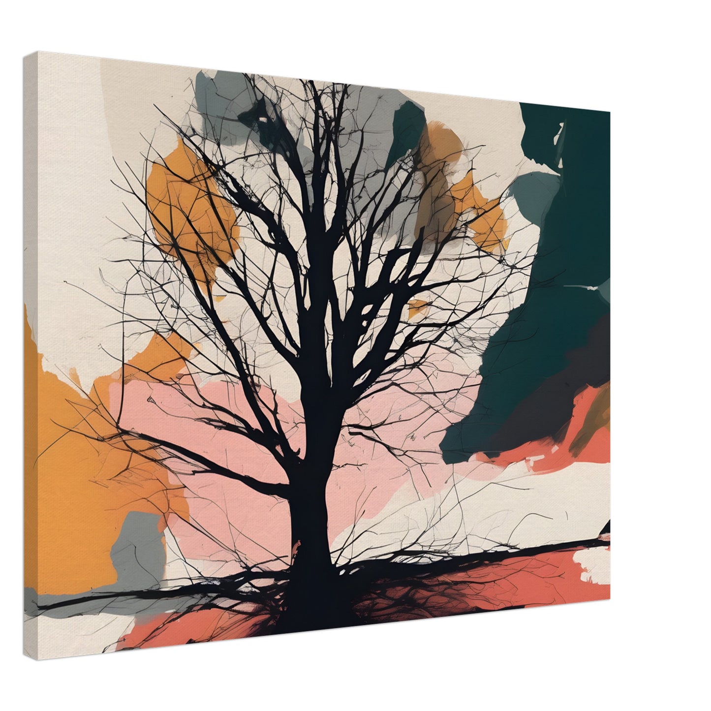 Silhouette Serenity - Captivating Tree Abstract Wall Art