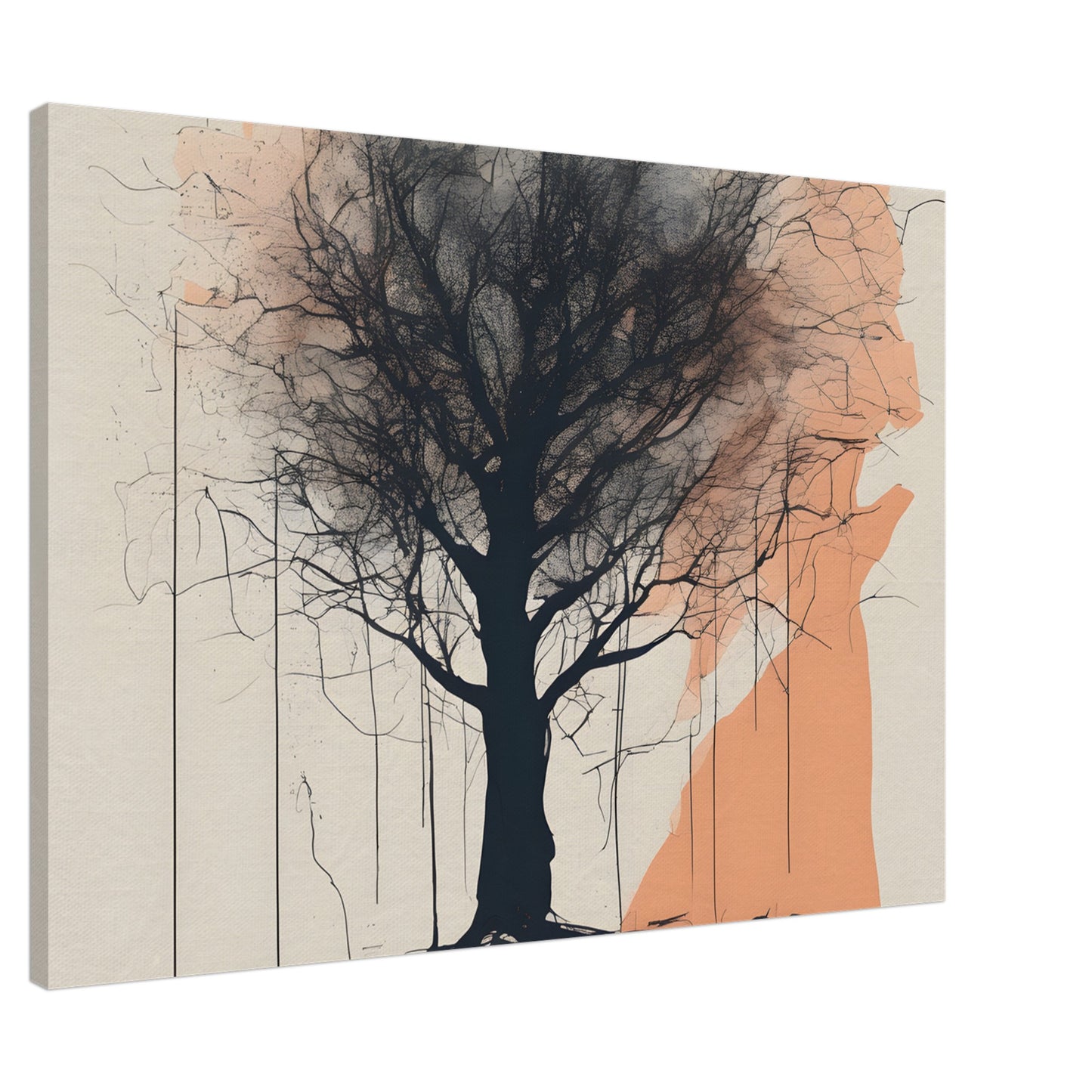 Silhouette Tree Canvas Print - Minimalist Abstract Home Decor