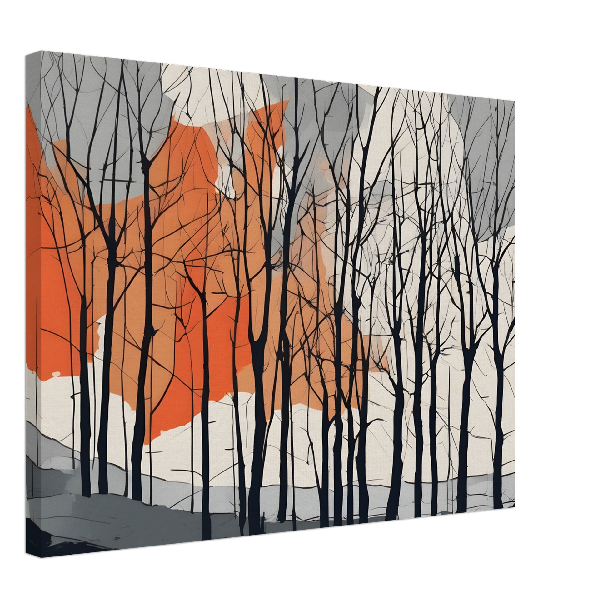 Serene Trees Canvas Print - Minimalist Abstract Wall Art