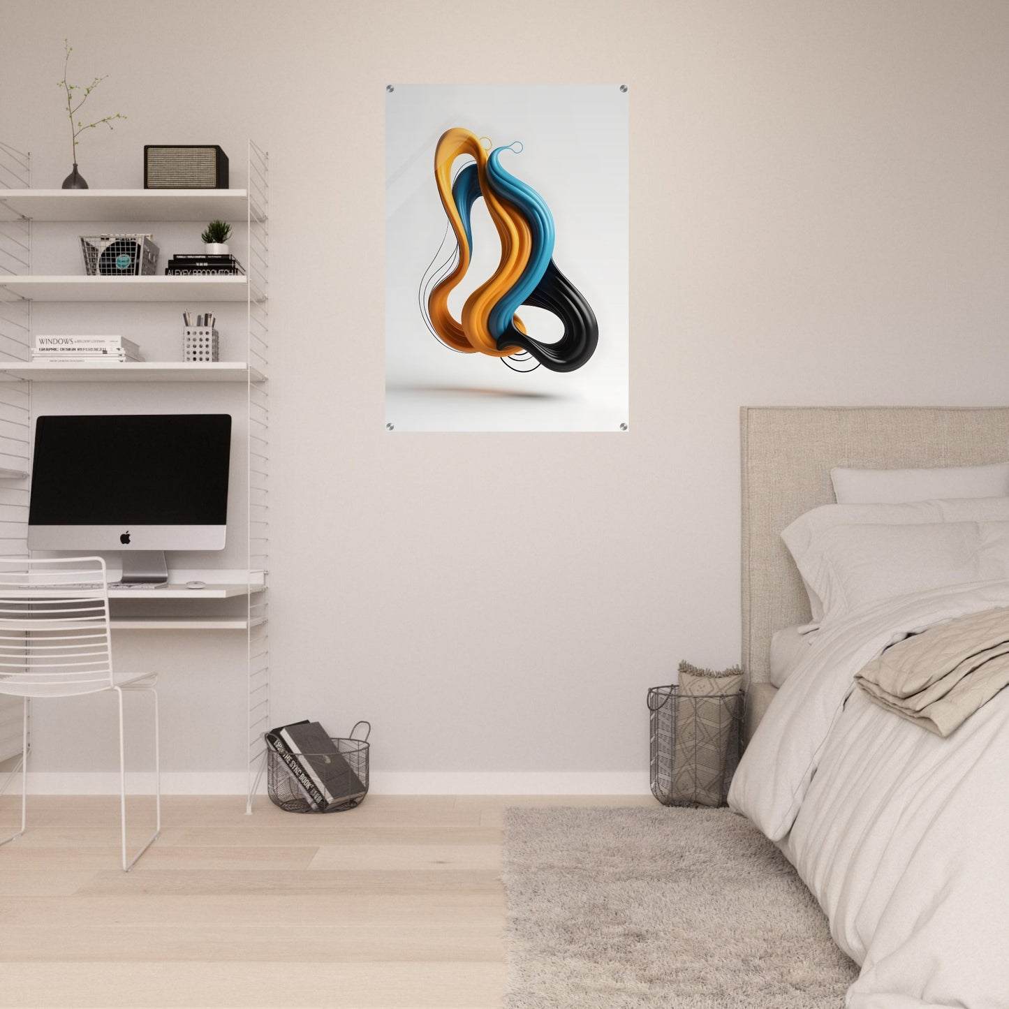 Minimalist Abstract Acrylic Print - Dynamic Flow Art Piece