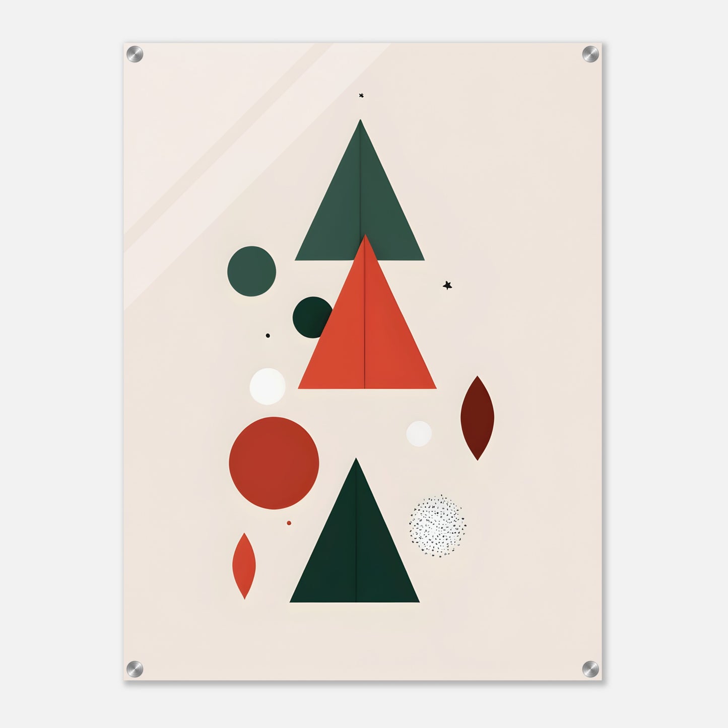 Festive Geometry - Minimalist Abstract Christmas Acrylic Art