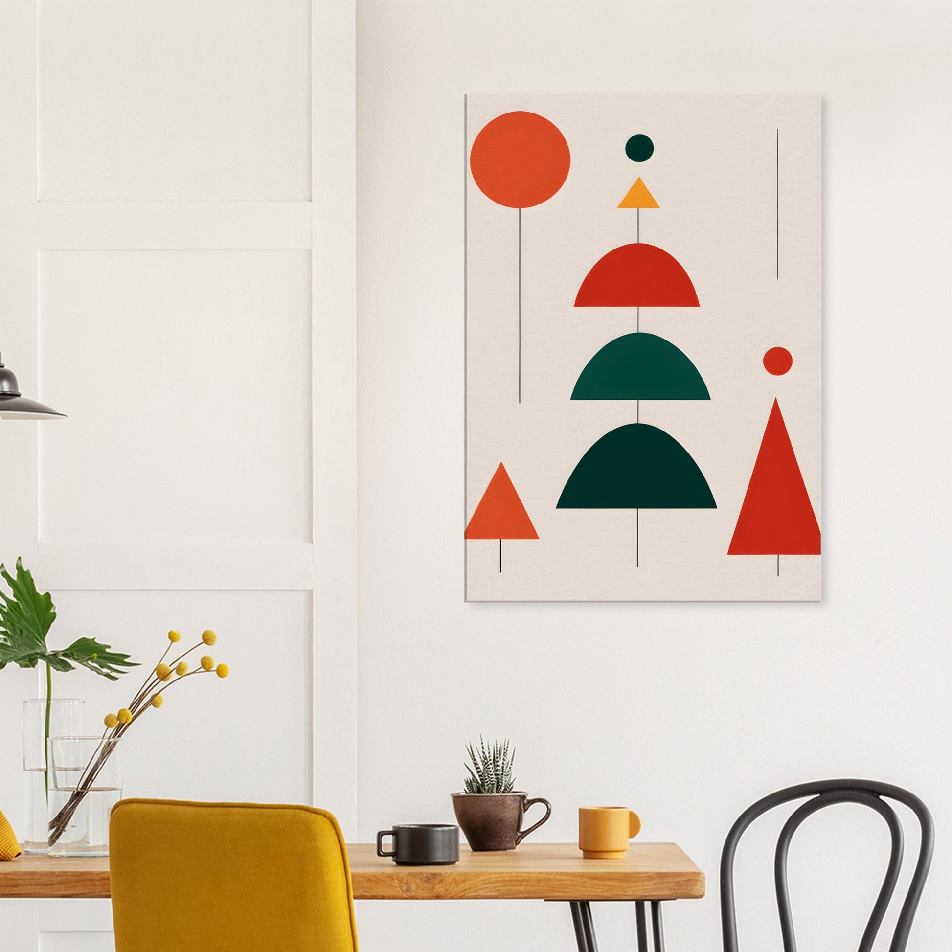 Geometric Christmas Melody - Minimalist Canvas Print