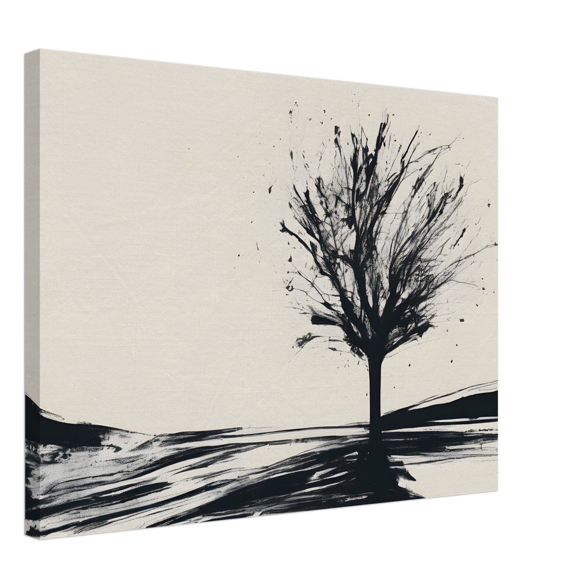 Whispers of Nature - Minimalist Black and White Tree Art