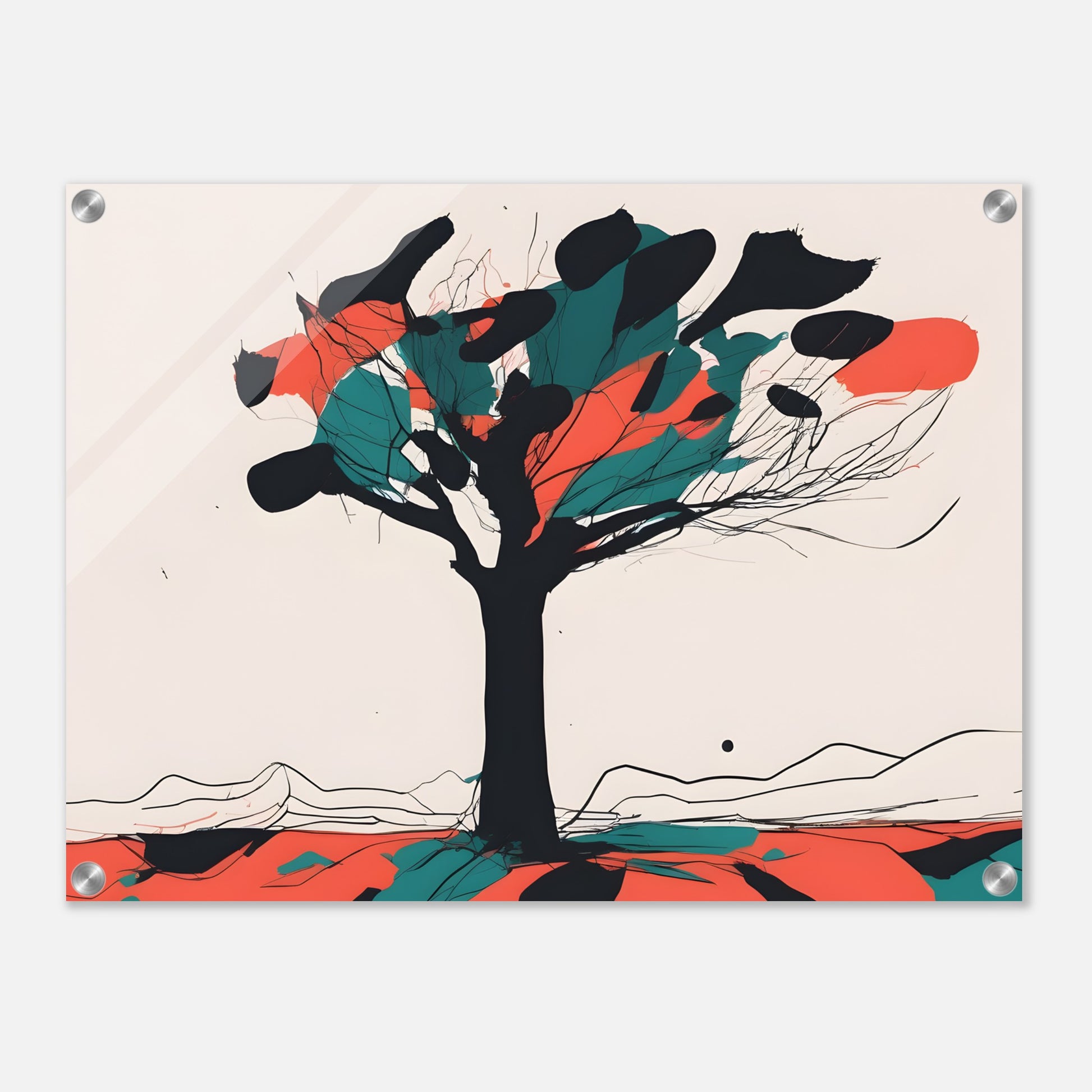 Dancing Leaves - Minimalist Tree Acrylic Print for Modern Decor