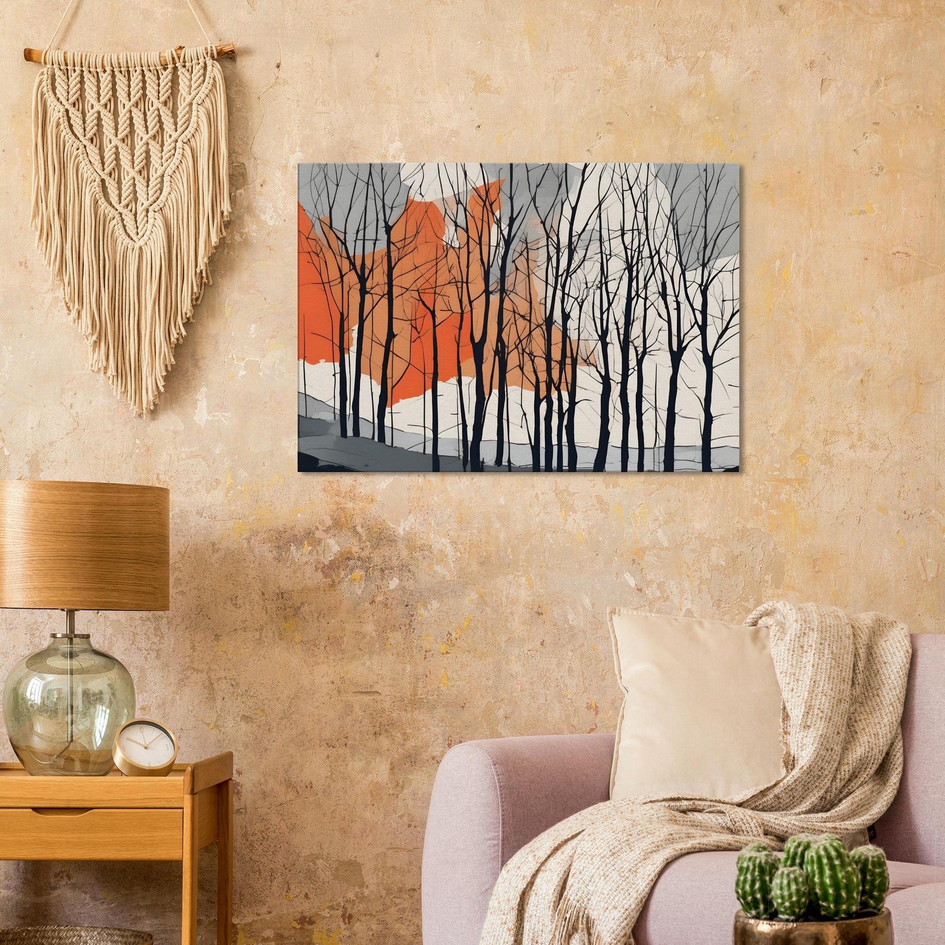 Serene Trees Canvas Print - Minimalist Abstract Wall Art