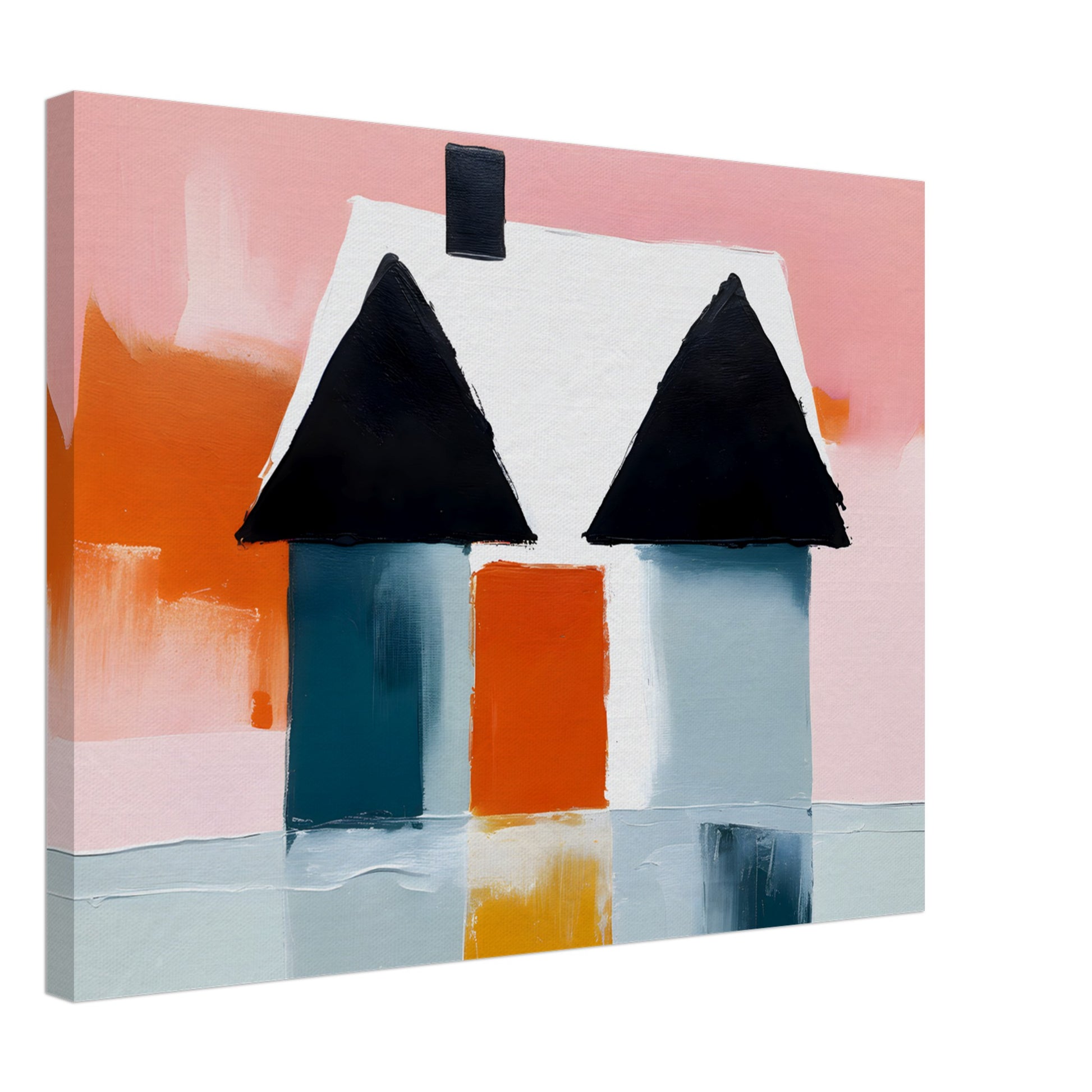 Whimsical Retreat: Modern Abstract House Print