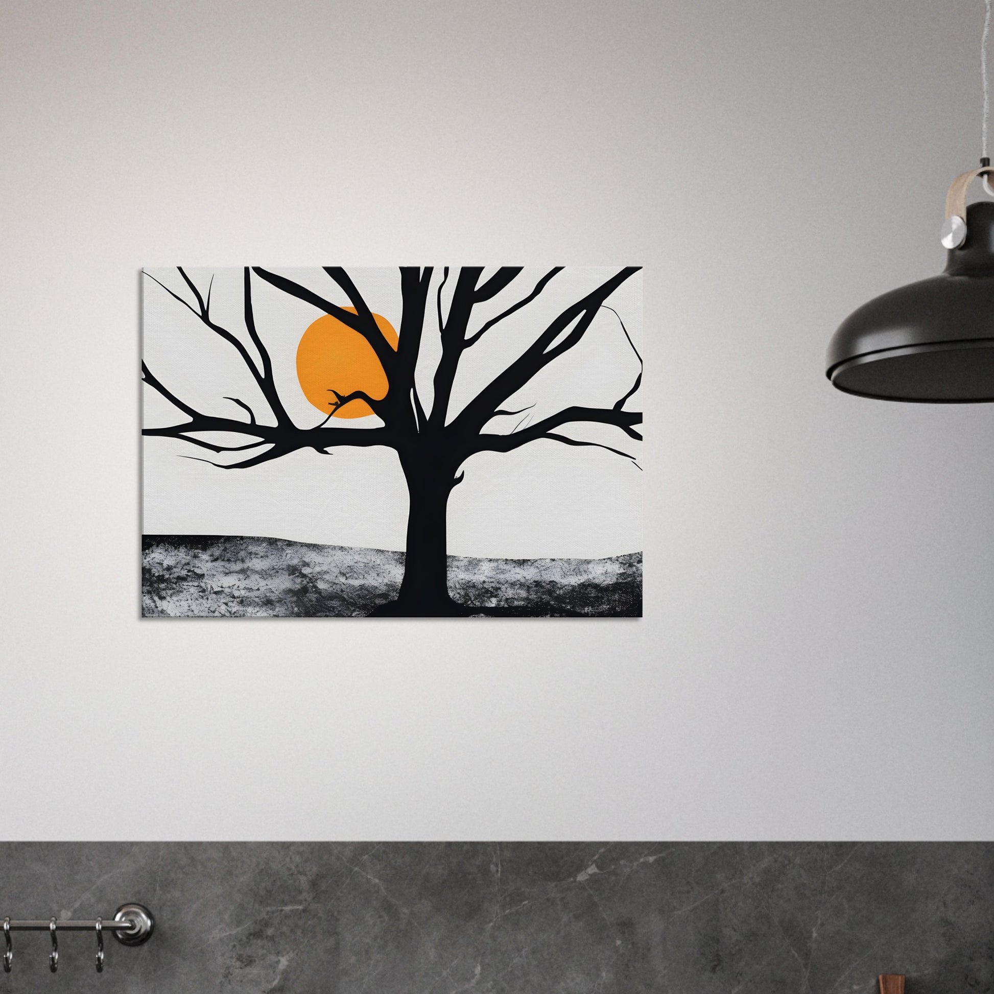 Silhouette Serenity - Minimalist Abstract Tree Art