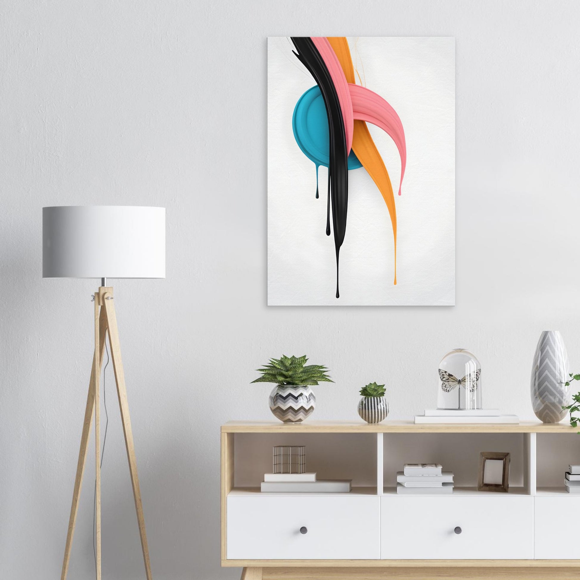 Vibrant Minimalist Abstract Wall Art Canvas Print