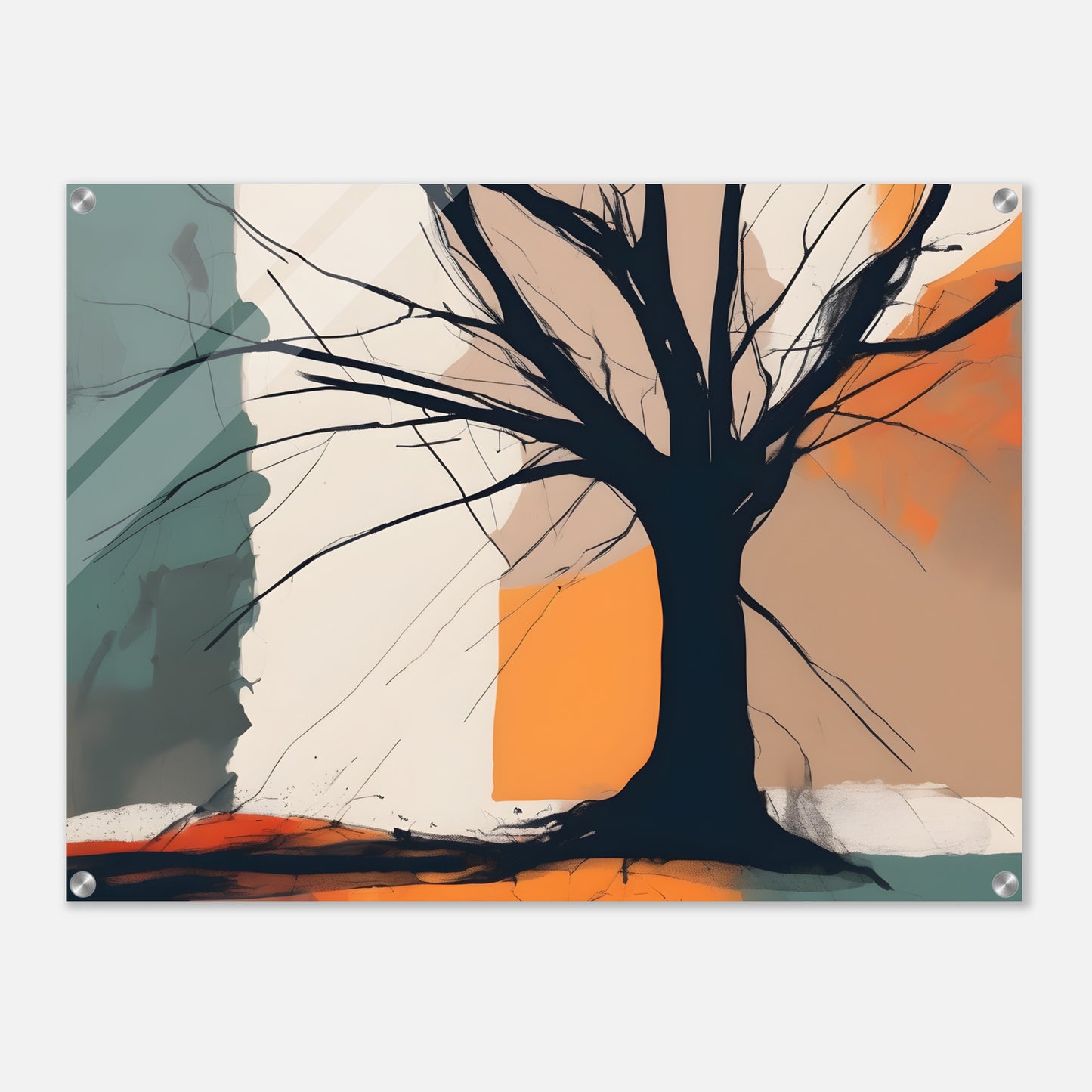 Tree Silhouette Abstract Art | Minimalist Acrylic Print