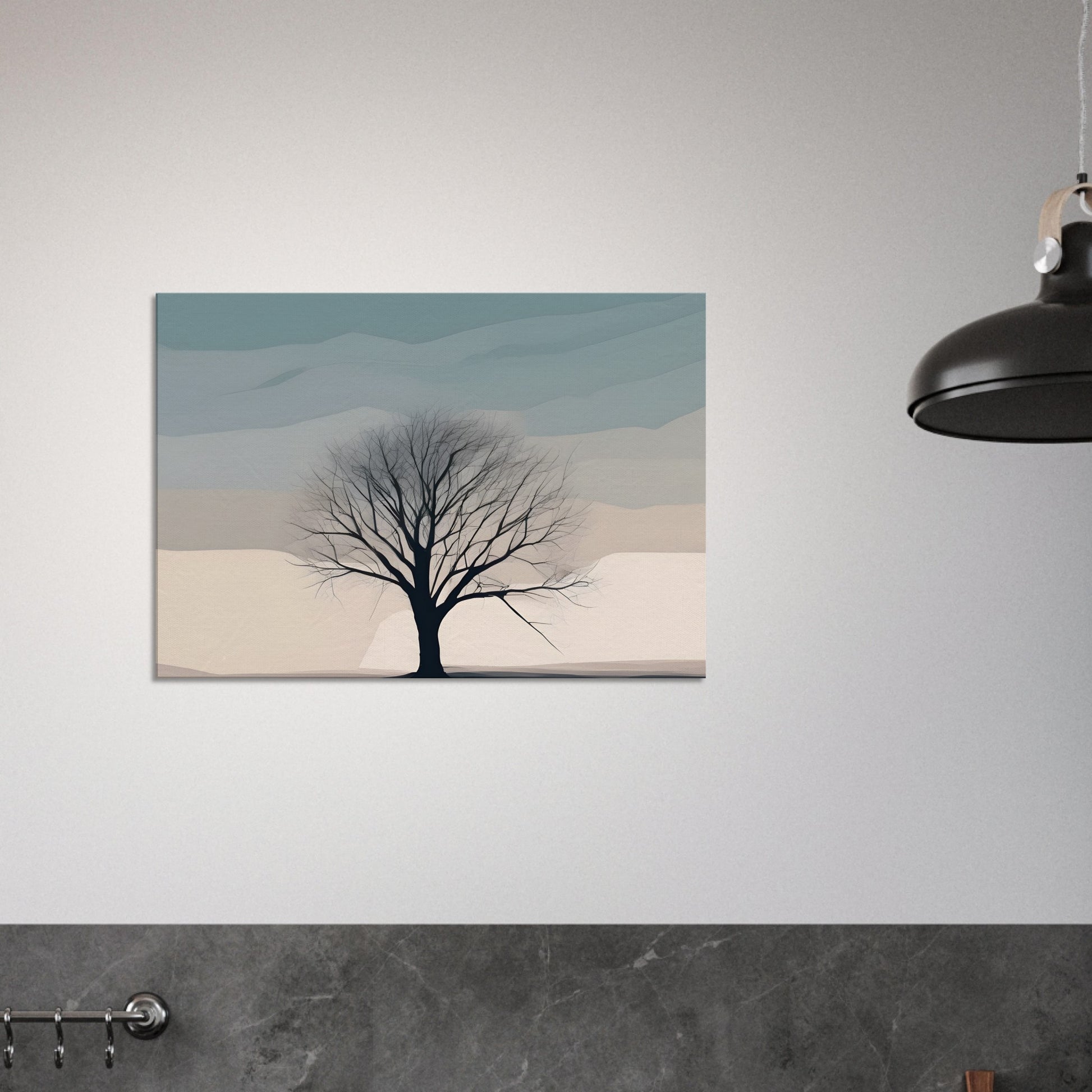 Solitude - Tranquil Tree Abstract Canvas Print